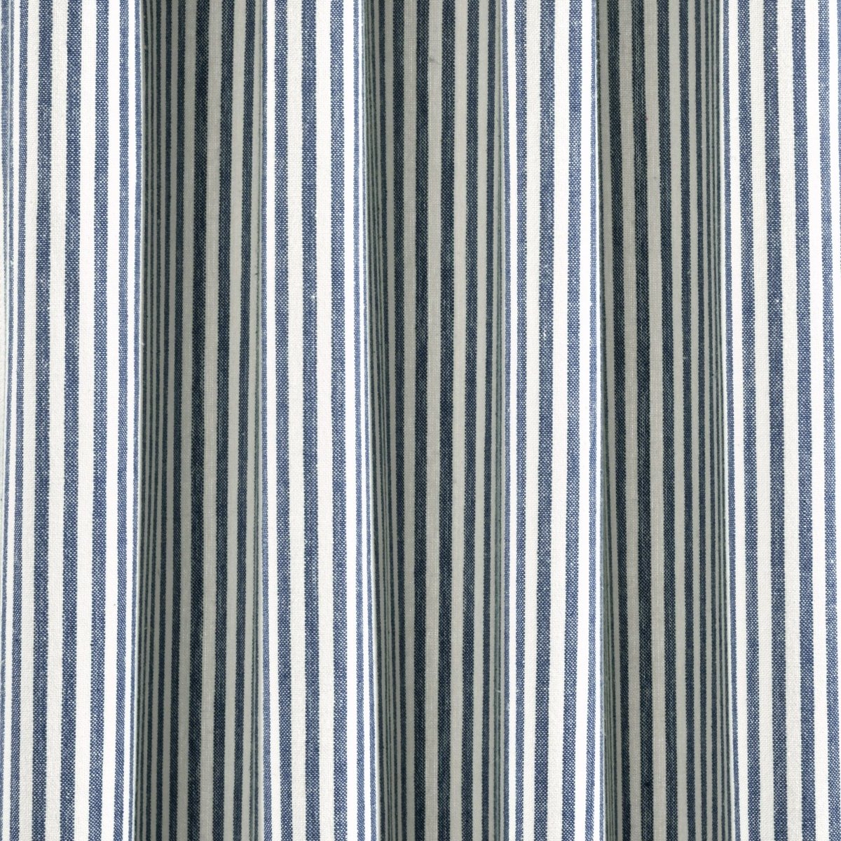 Farmhouse Vintage Stripe Recycled Cotton Blend Window Curtain Panel Set