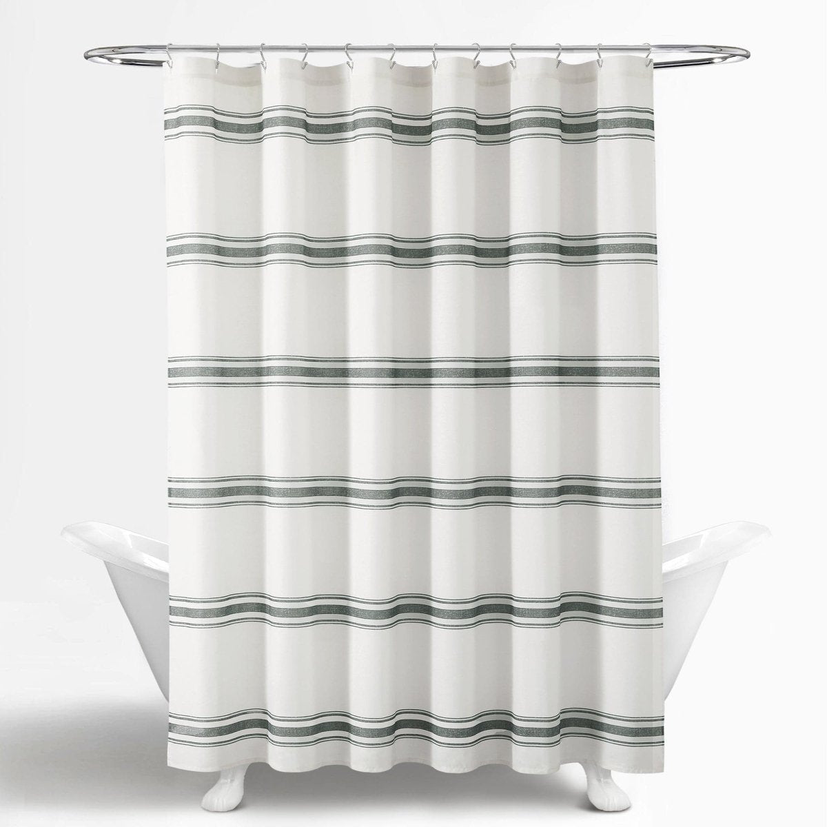 Farmhouse Stripe 100% Cotton Shower Curtain