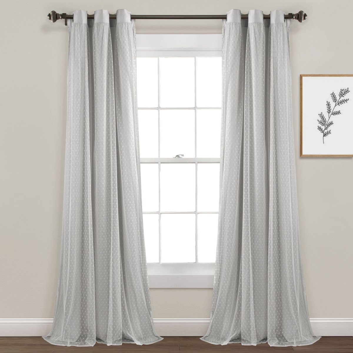 Cottage Polka Dot Sheer Window Curtain