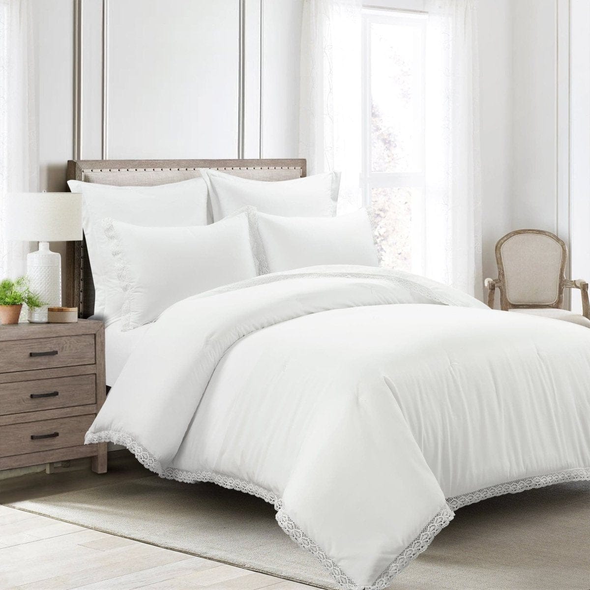 Rosalie Cottagecore Lace Trim 5 Piece Comforter Set