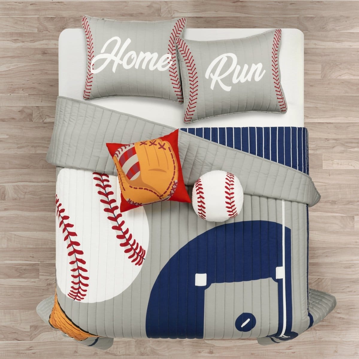 Baseball Game Reversible Oversized Kids Quilt Set