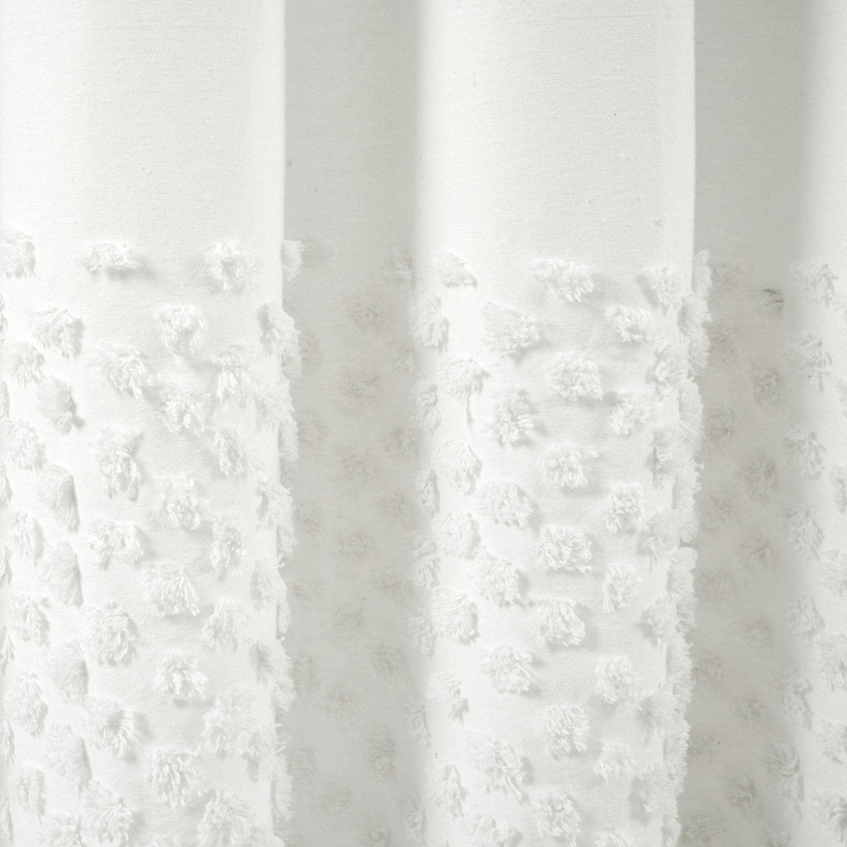 Boho Polka Dot Yarn Dyed Recycled Cotton Blend Shower Curtain