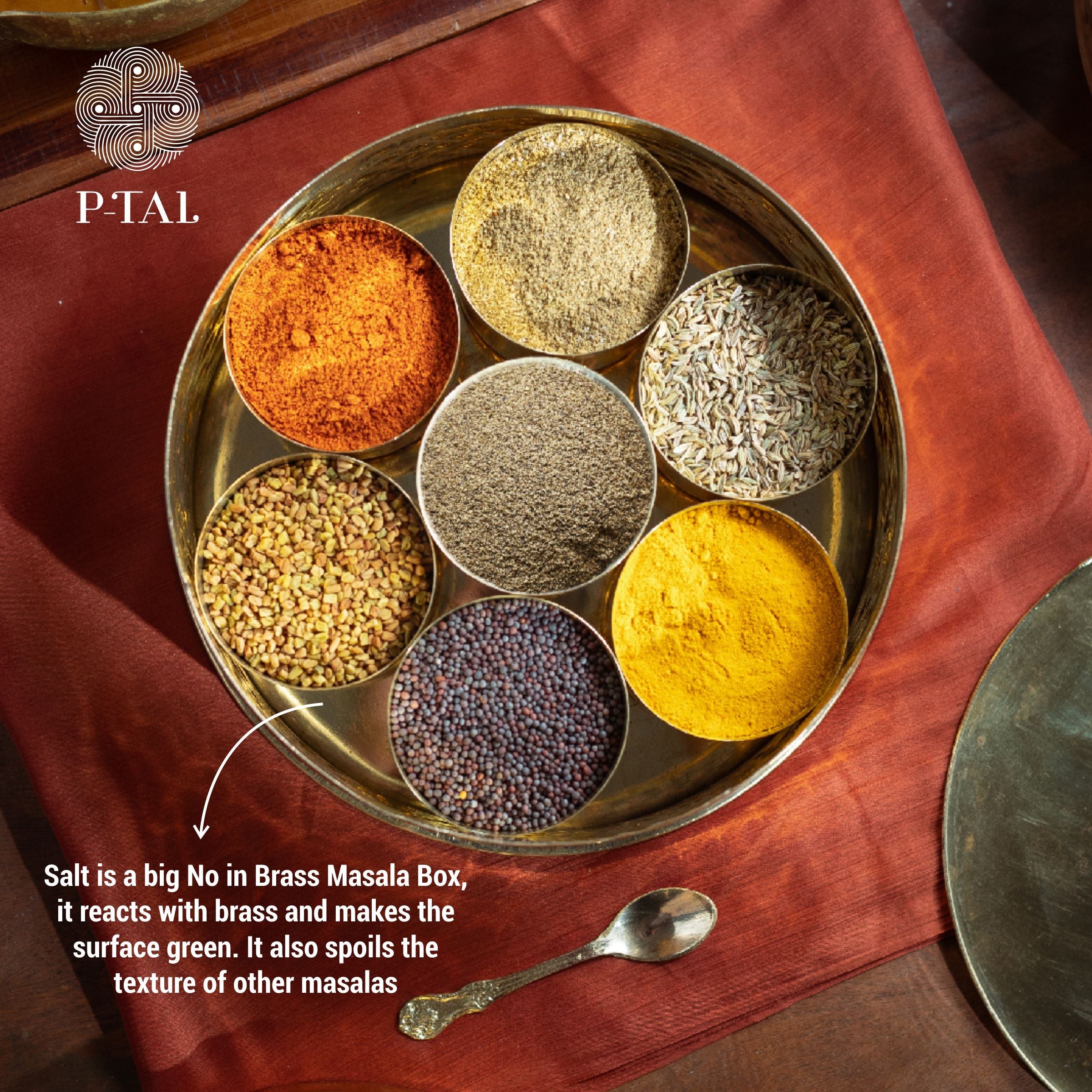 Brass Masala Daani / Spice Box-2