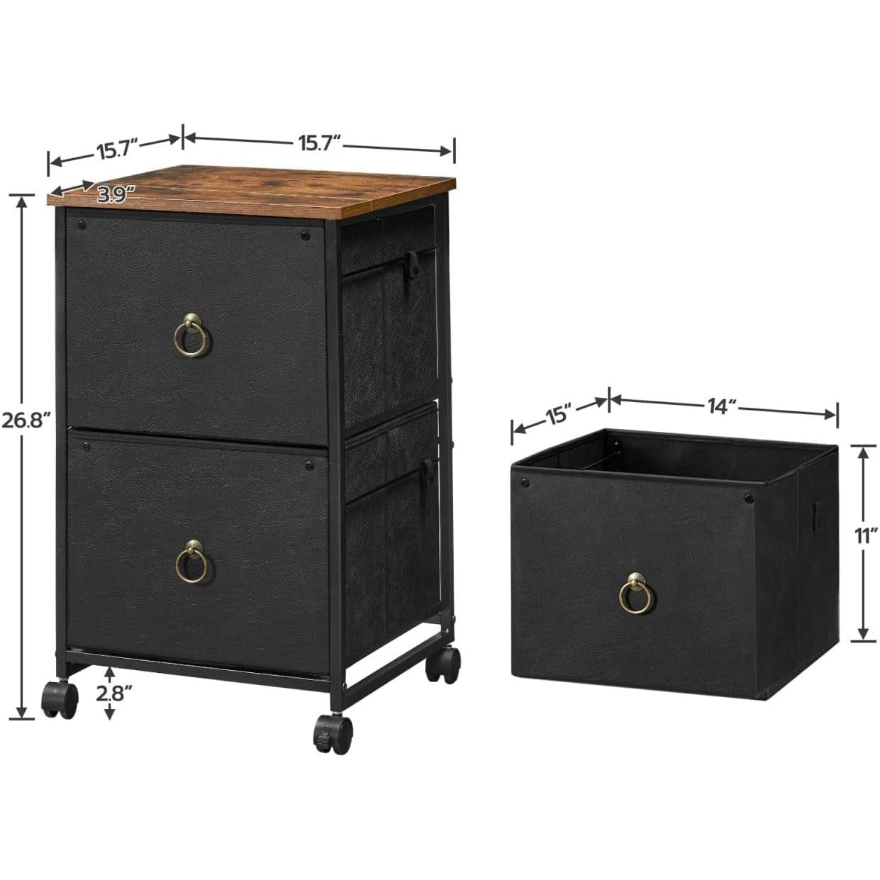 Durable Rolling File Cabinet With Printer Stand 2 Drawer