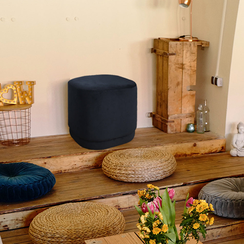 15.5"H Modern Velvet Footstool Ottoman-3