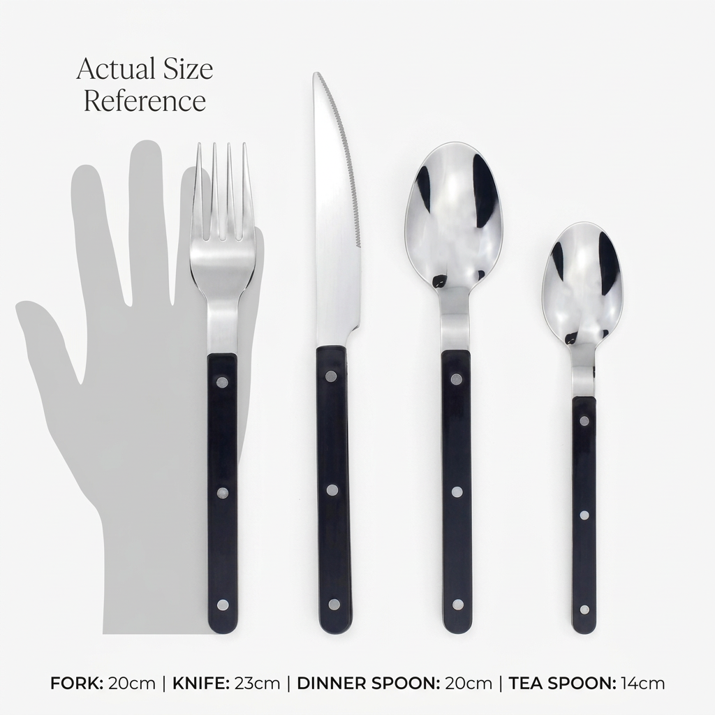 24-Piece Stainless Steel Cutlery Set with Engraved Design | Bistro Flatware