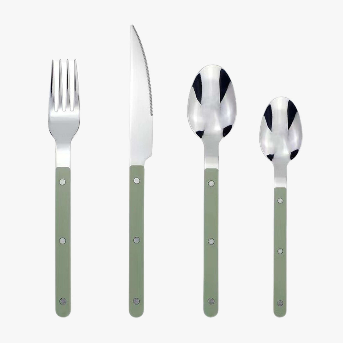 24-Piece Stainless Steel Cutlery Set with Engraved Design | Bistro Flatware