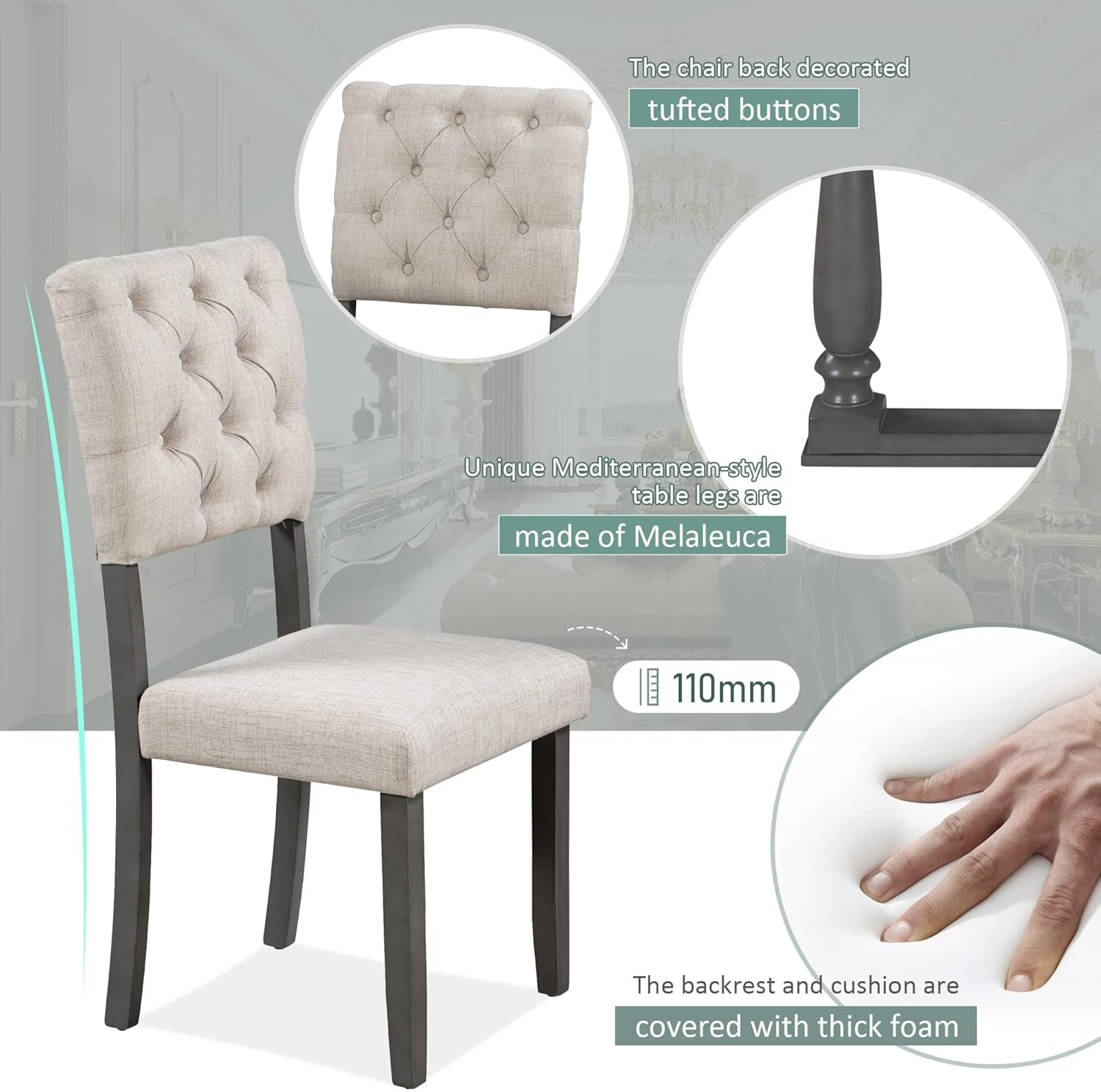 Six Person Premium Solid Wood Dining Table Set Bench