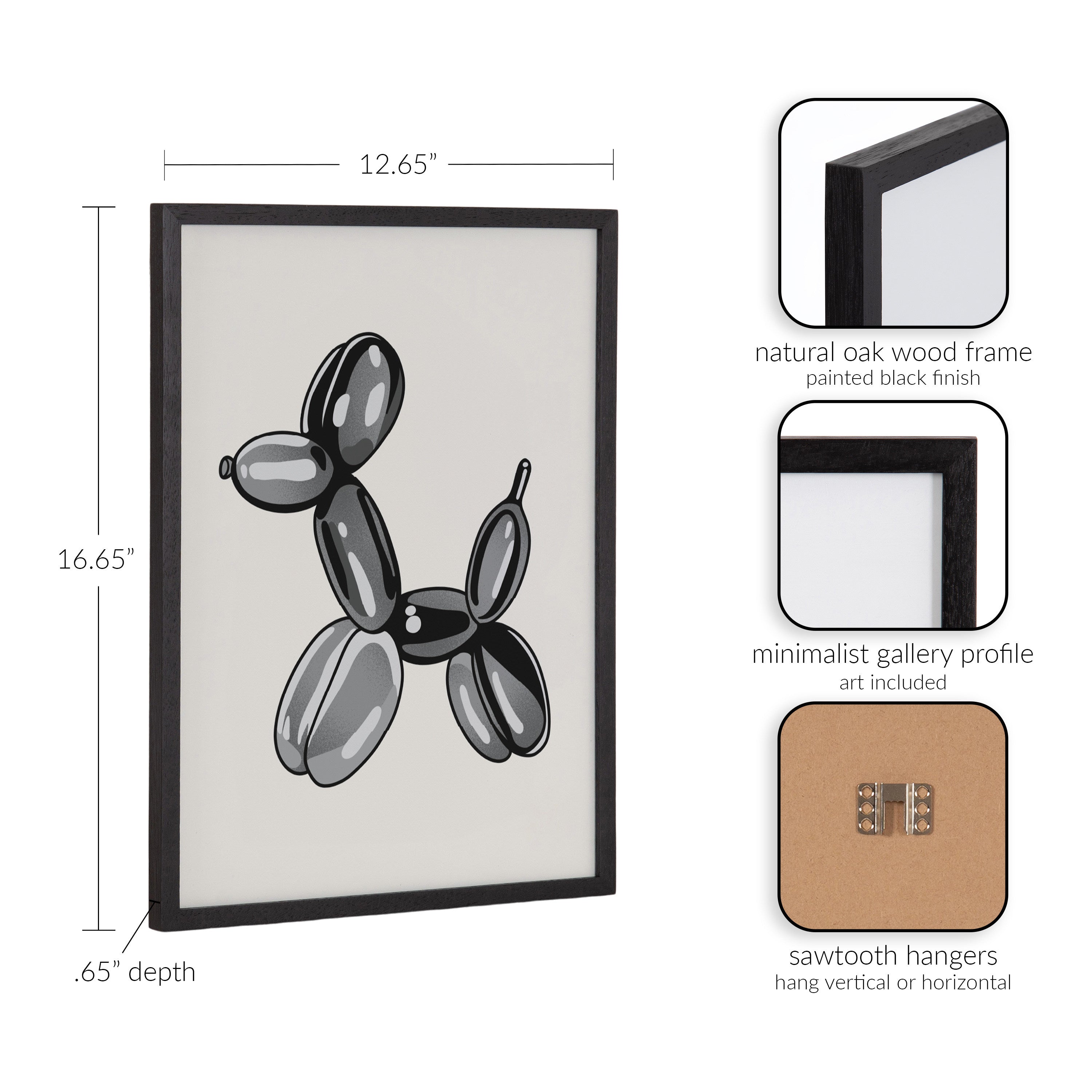 Gallery Black Bubble Balloon Dog Animal Print by The Creative Bunch Studio