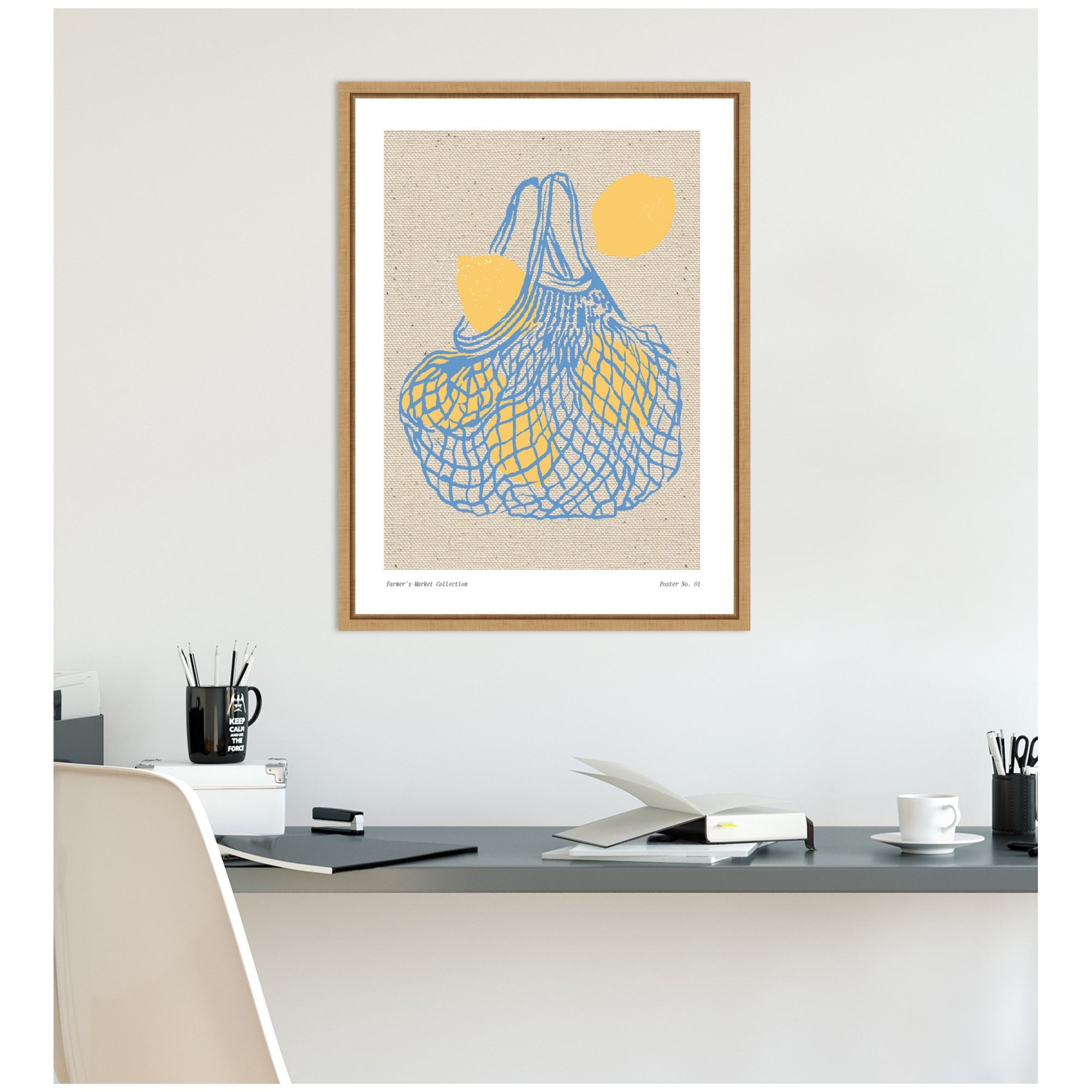 Fruit Farmers Market Print No 1 Lemons by The Creative Bunch Studio Framed Canvas Wall Art Print