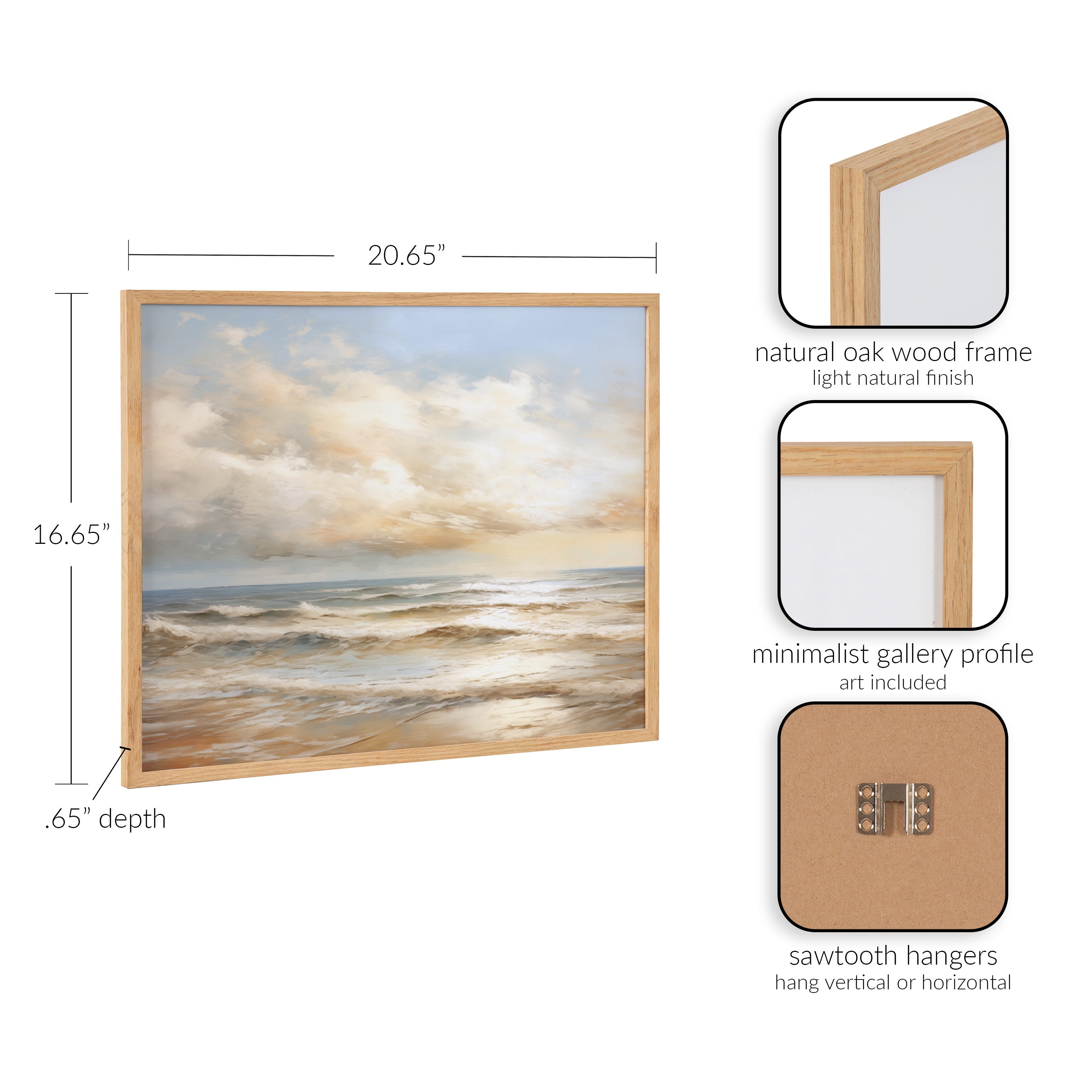 Gallery Beach Waves Sunset Cloud Landscape Print by The Creative Bunch Studio