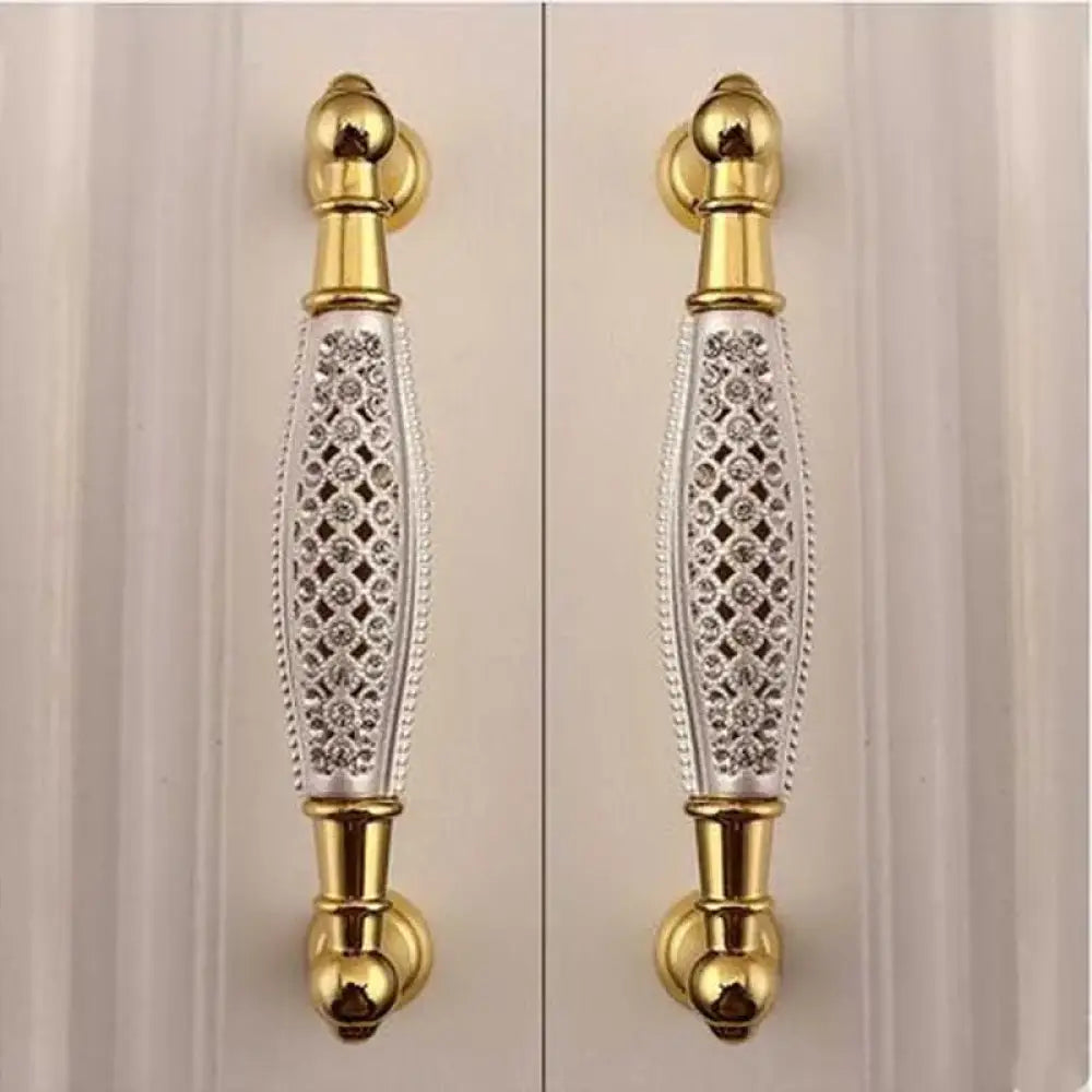 24K Gold Crystal Cabinet Handle — 96mm