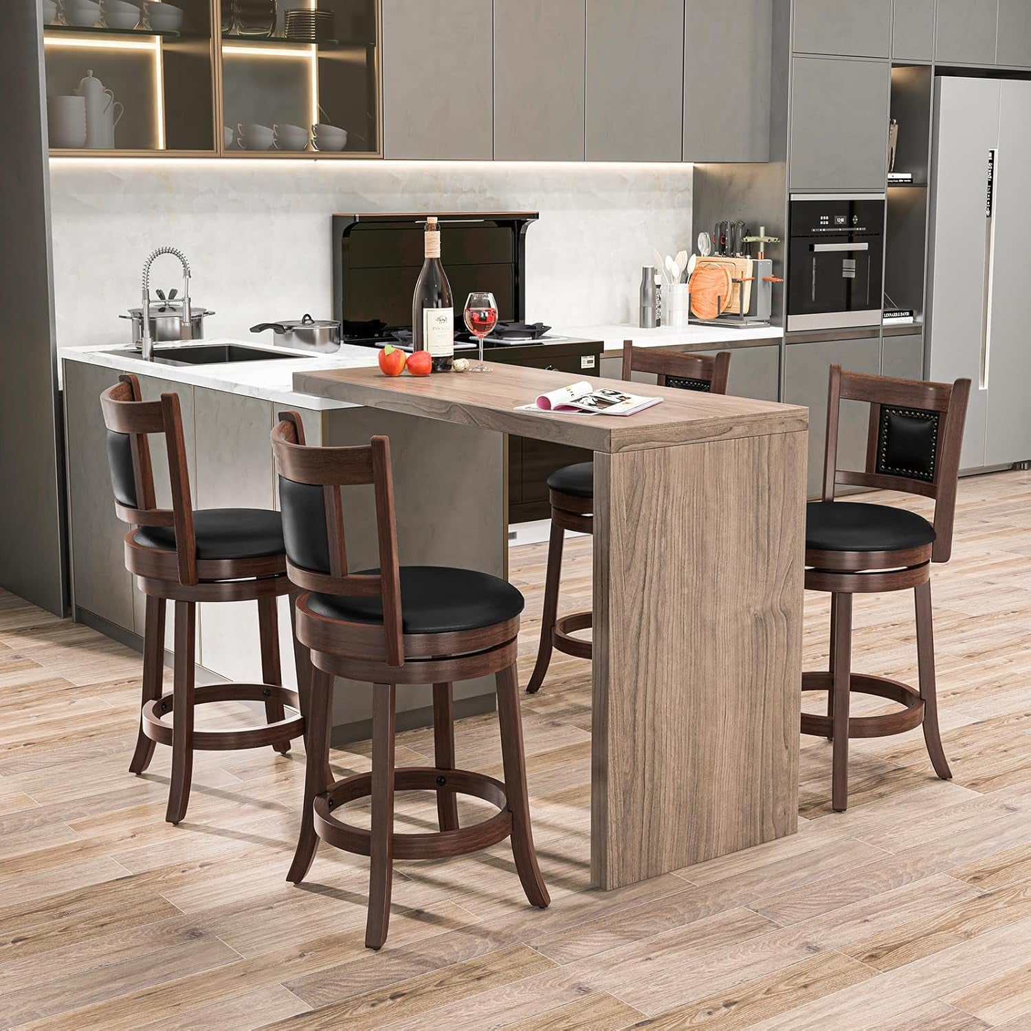 Ergonomic Swivel Bar Stools Set of Two