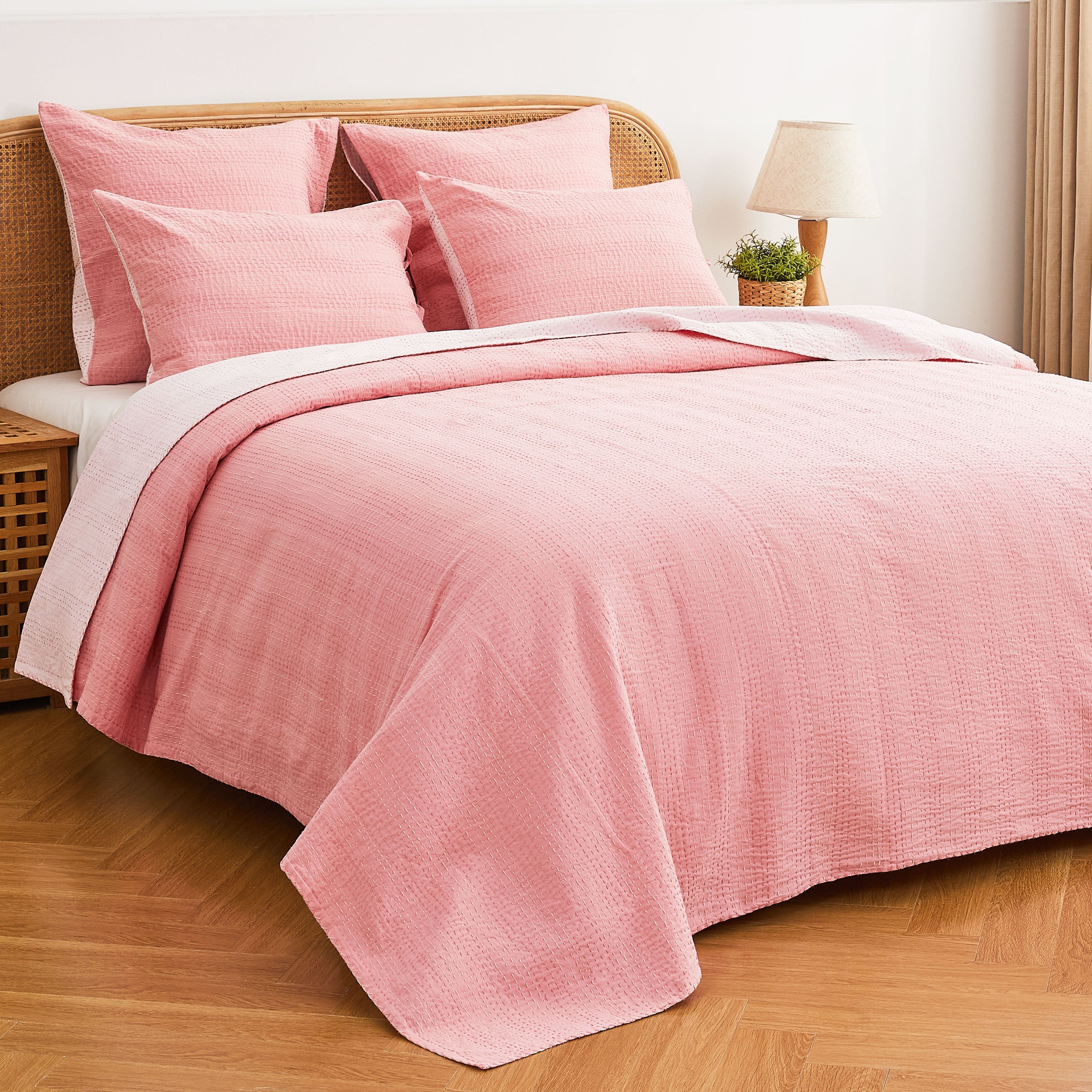 Hand Stitched Reversible Kantha Coverlets