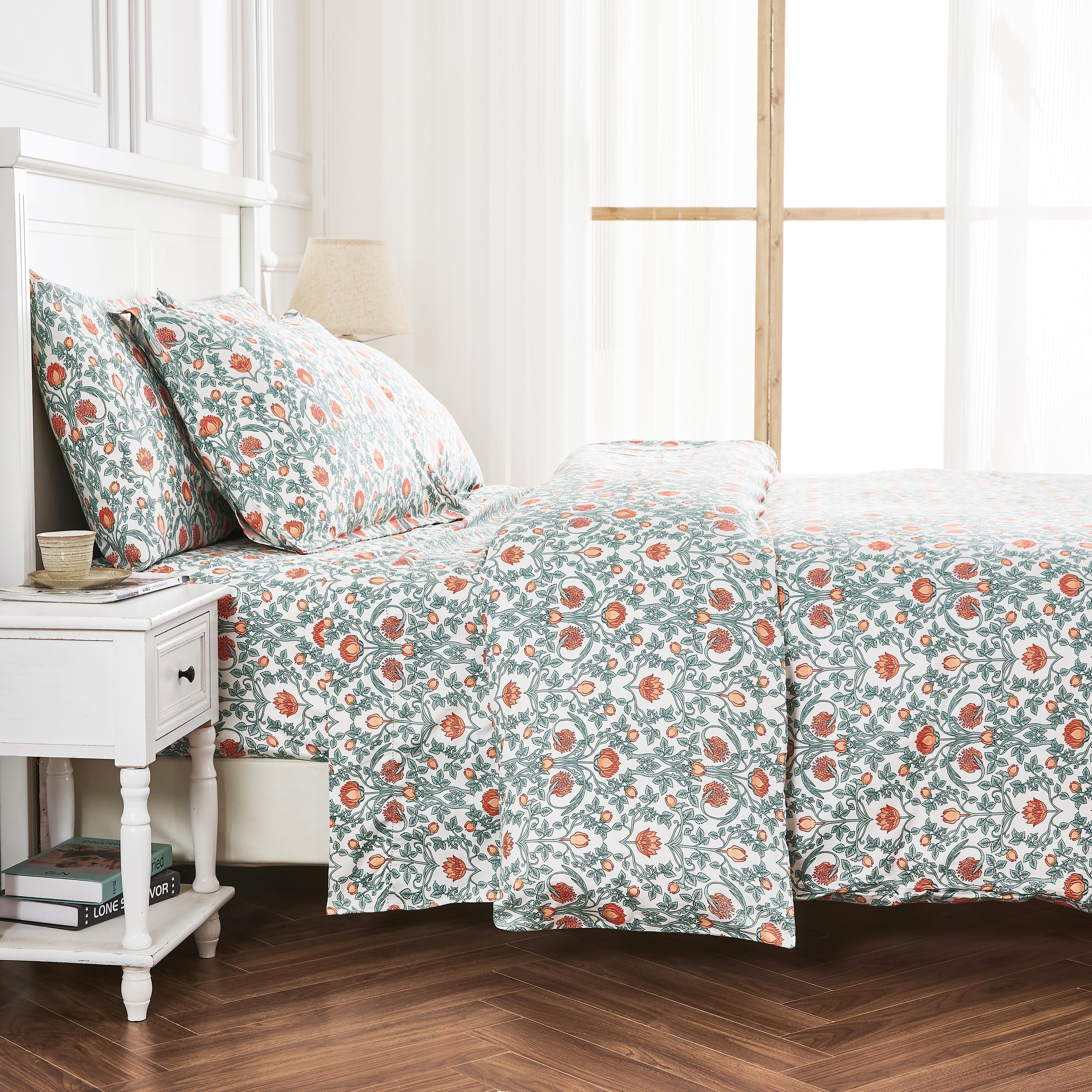 Arts & Crafts Floral Printed Duvet Set