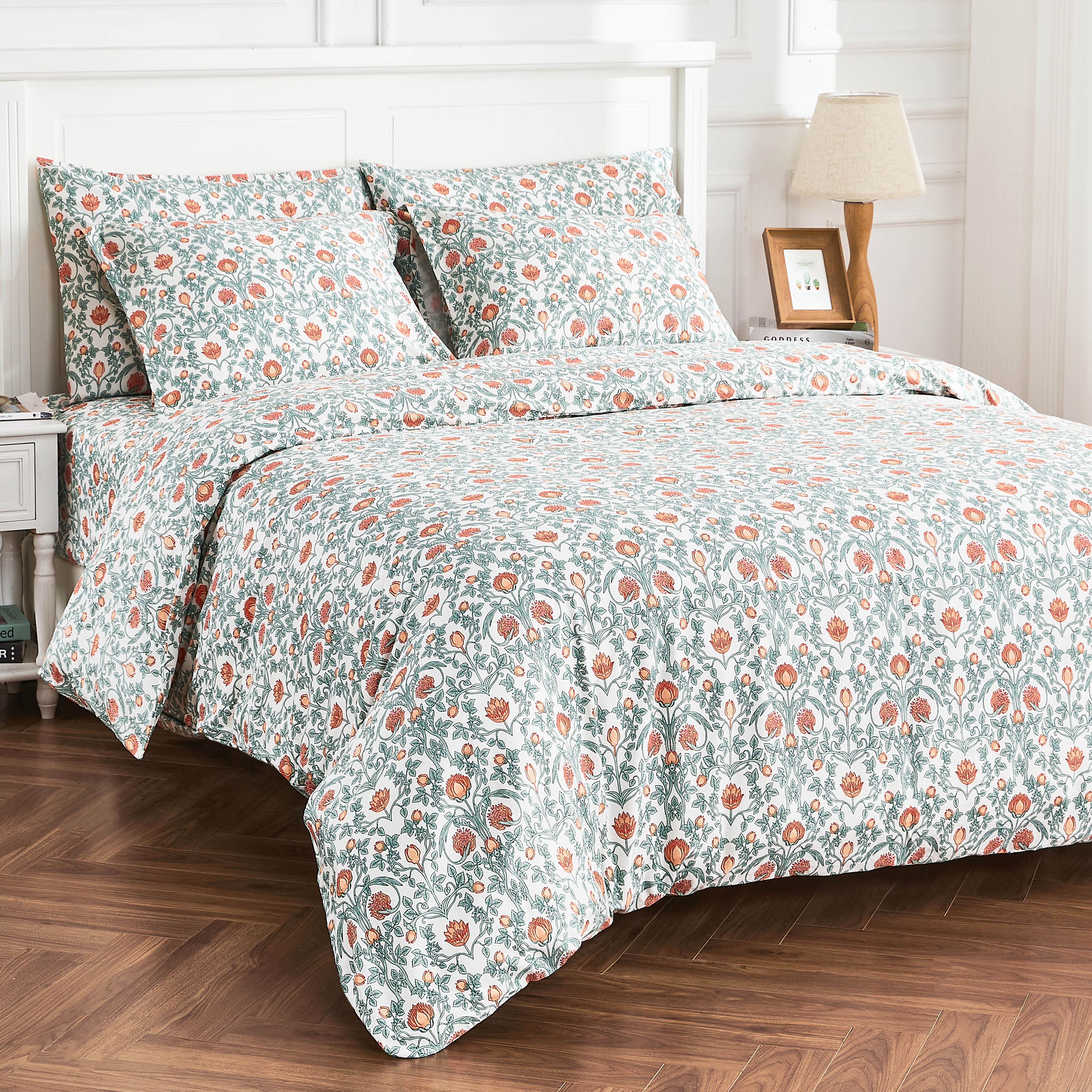 Arts & Crafts Floral Printed Duvet Set