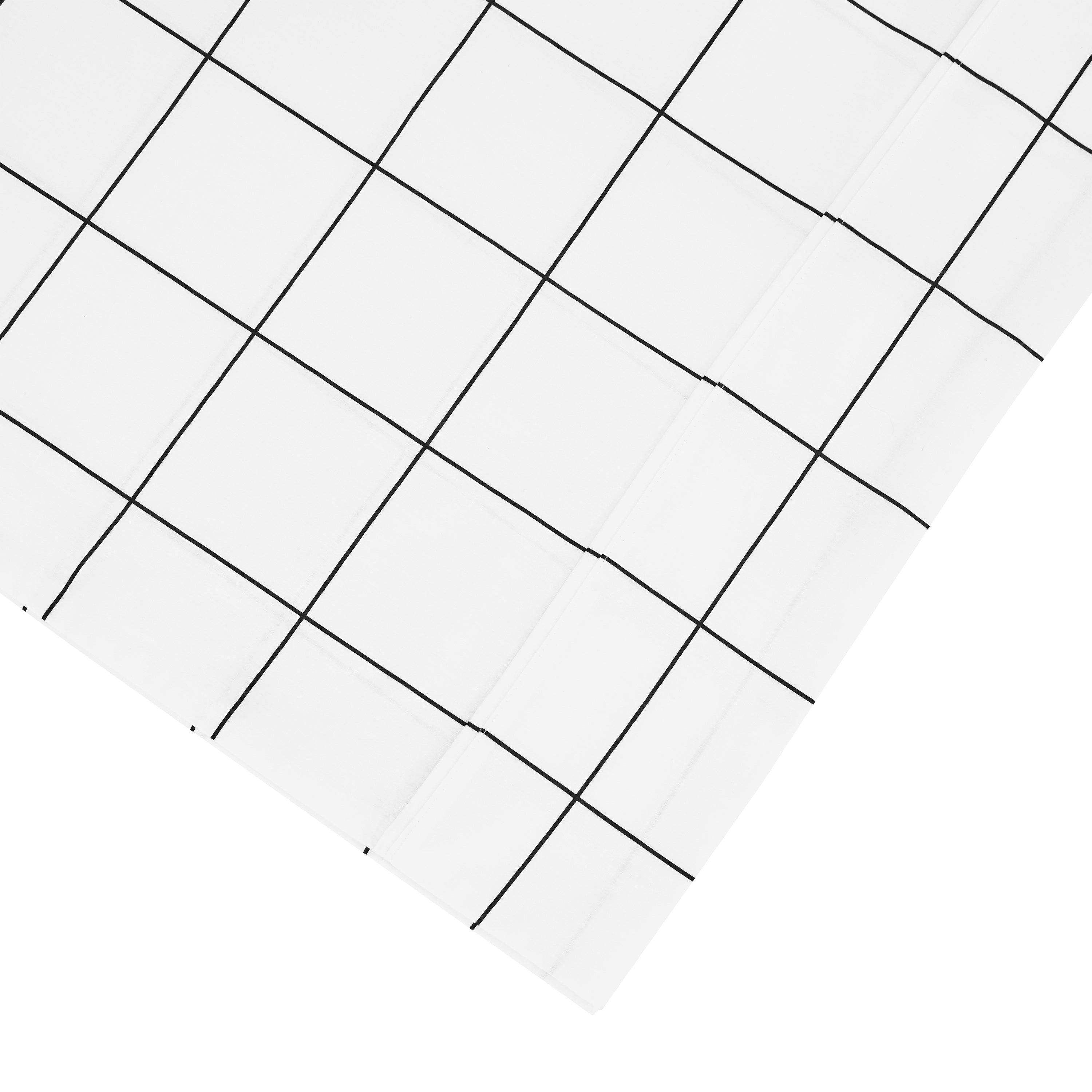 Grid Printed Cotton Percale Pillowcases