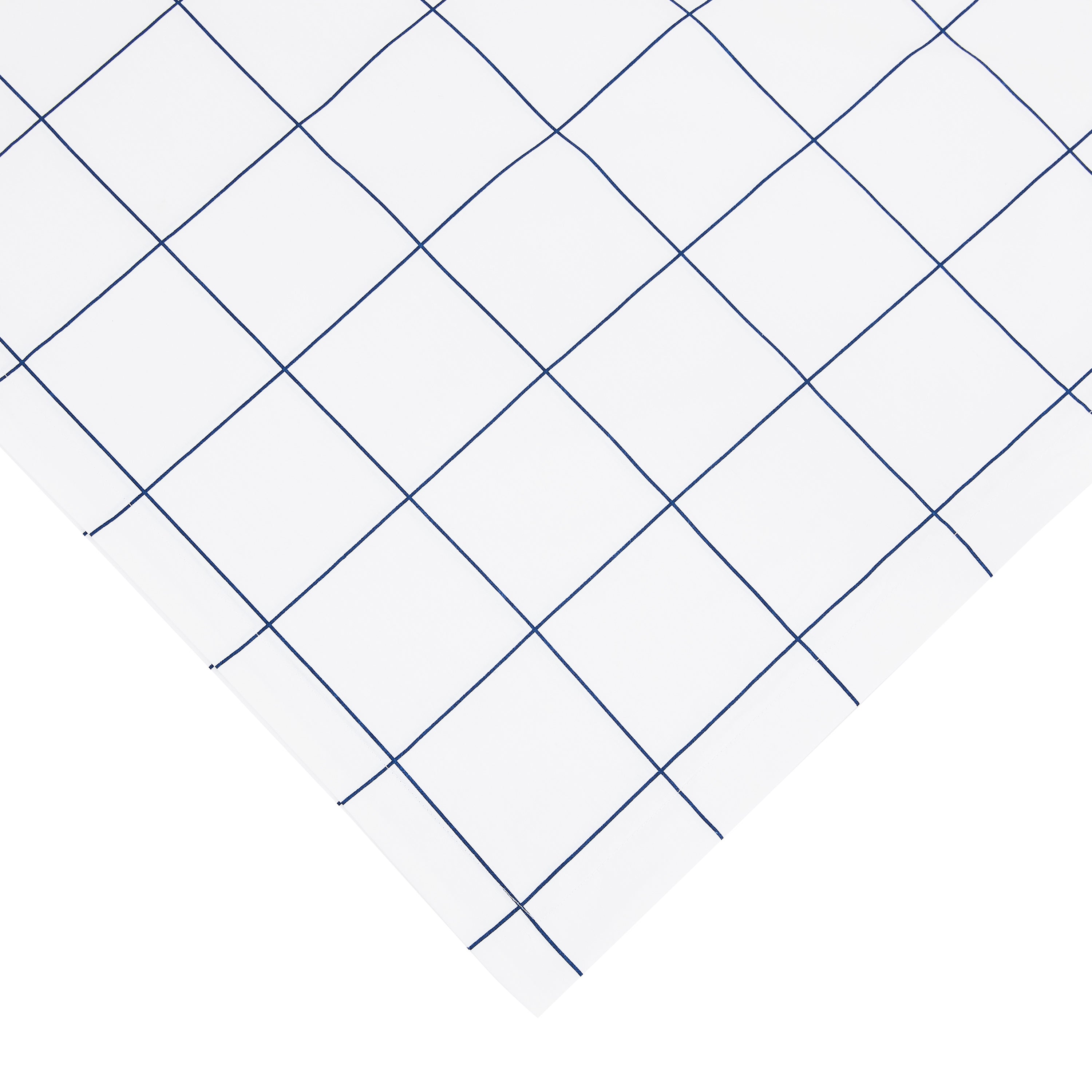 Grid Printed Cotton Percale Duvet Set