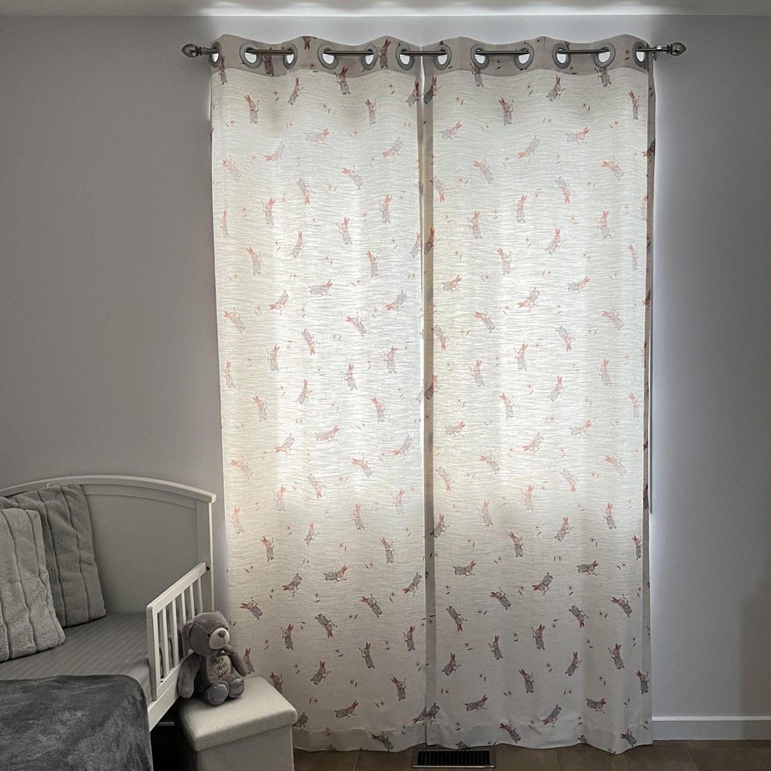 Felice Bunny Roses Print Cute Curtains