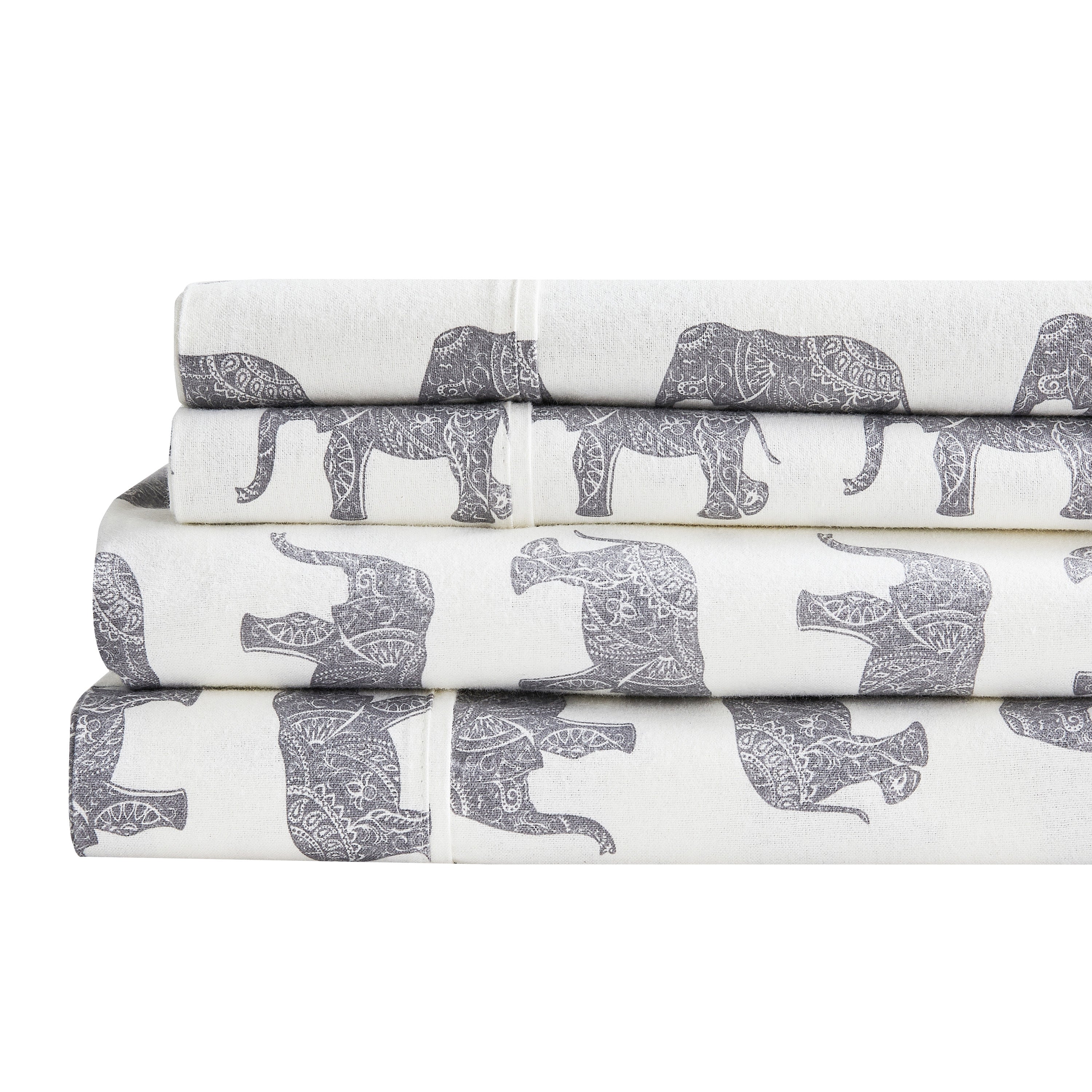Elephants Flannel Sheet Set