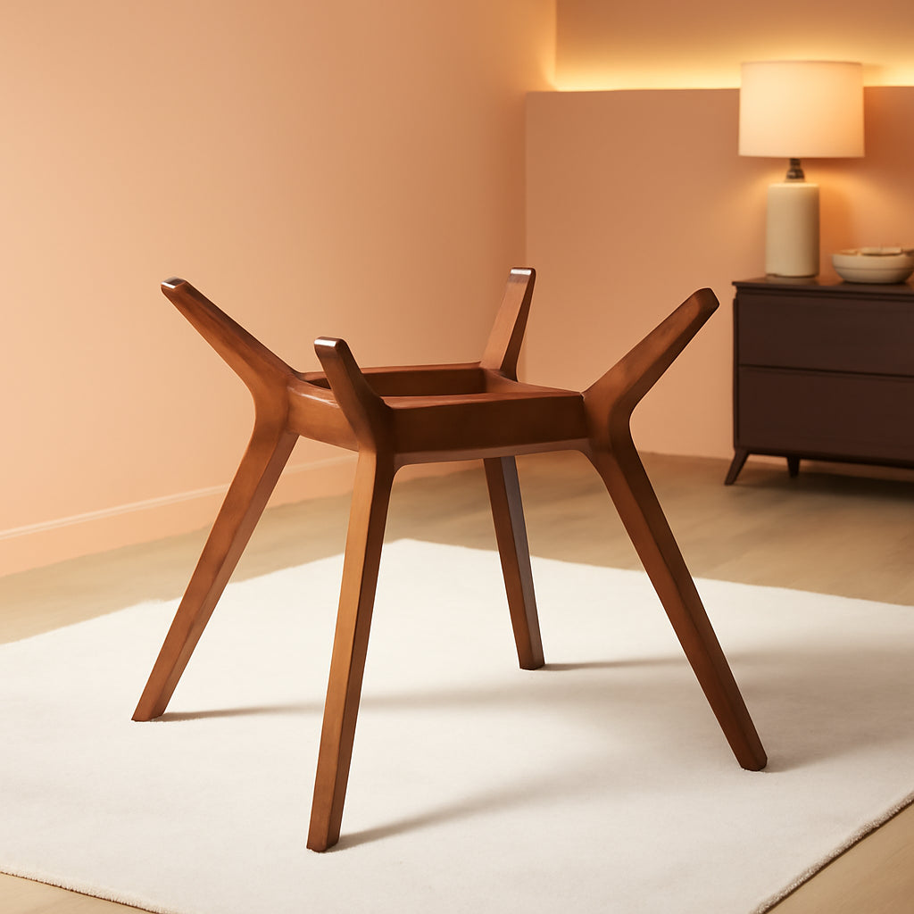 Paxton Mid Century Modern Dining Table Base Nutmeg Finish