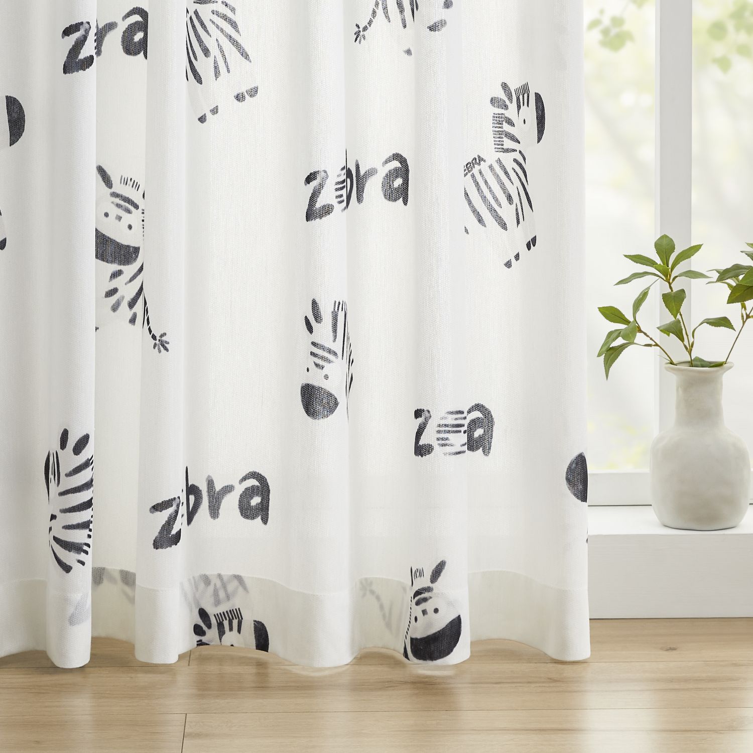 Aspen Minimalist Zebra Print Sheer Curtains