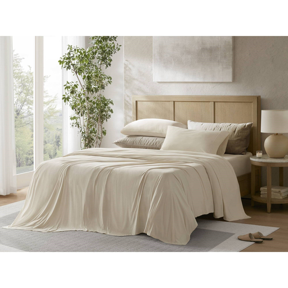 4-Piece Cal King Stretch Jersey Sheet Set