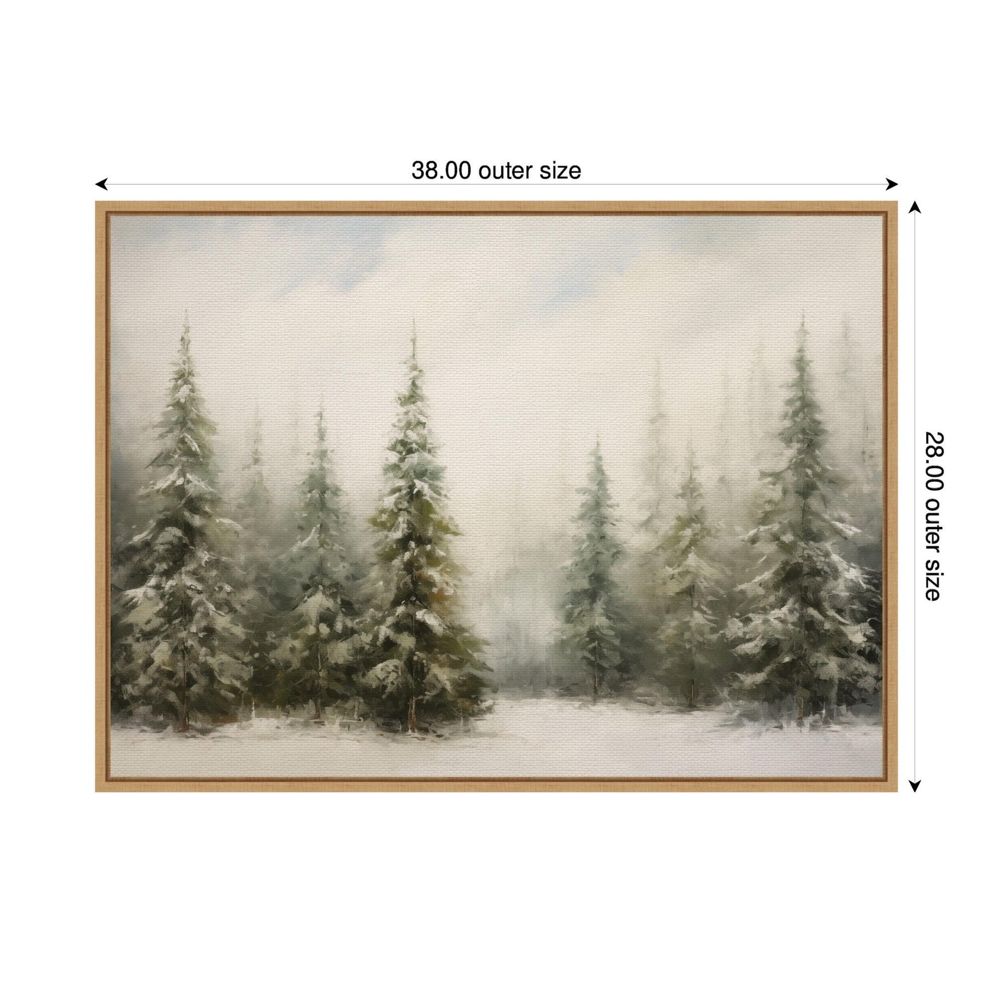 Sylvie Framed Canvas Traditional Snowy Forest Landscape by The Creative Bunch Studio