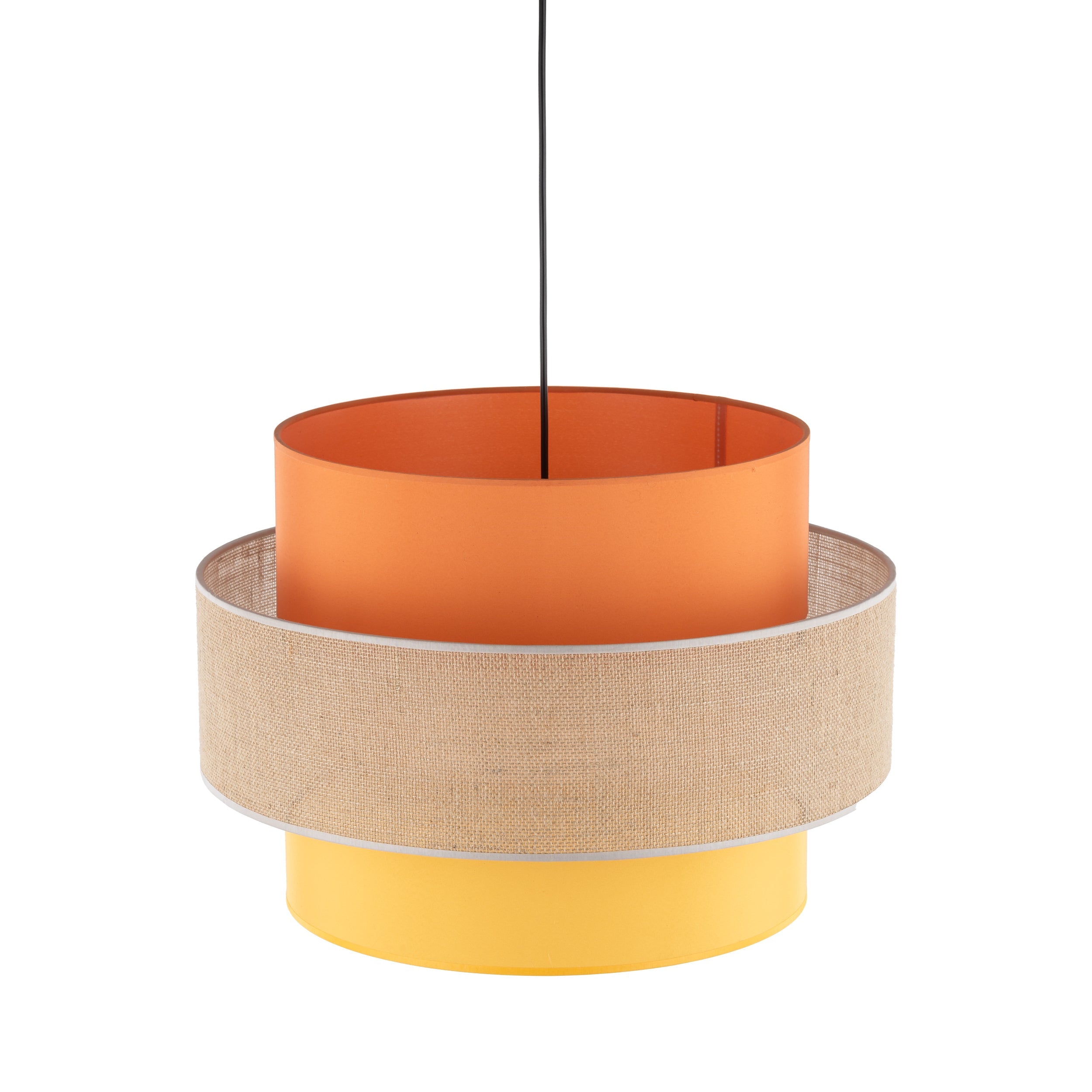 TRIO Jute Mid-Century Boho Large Pendant Light