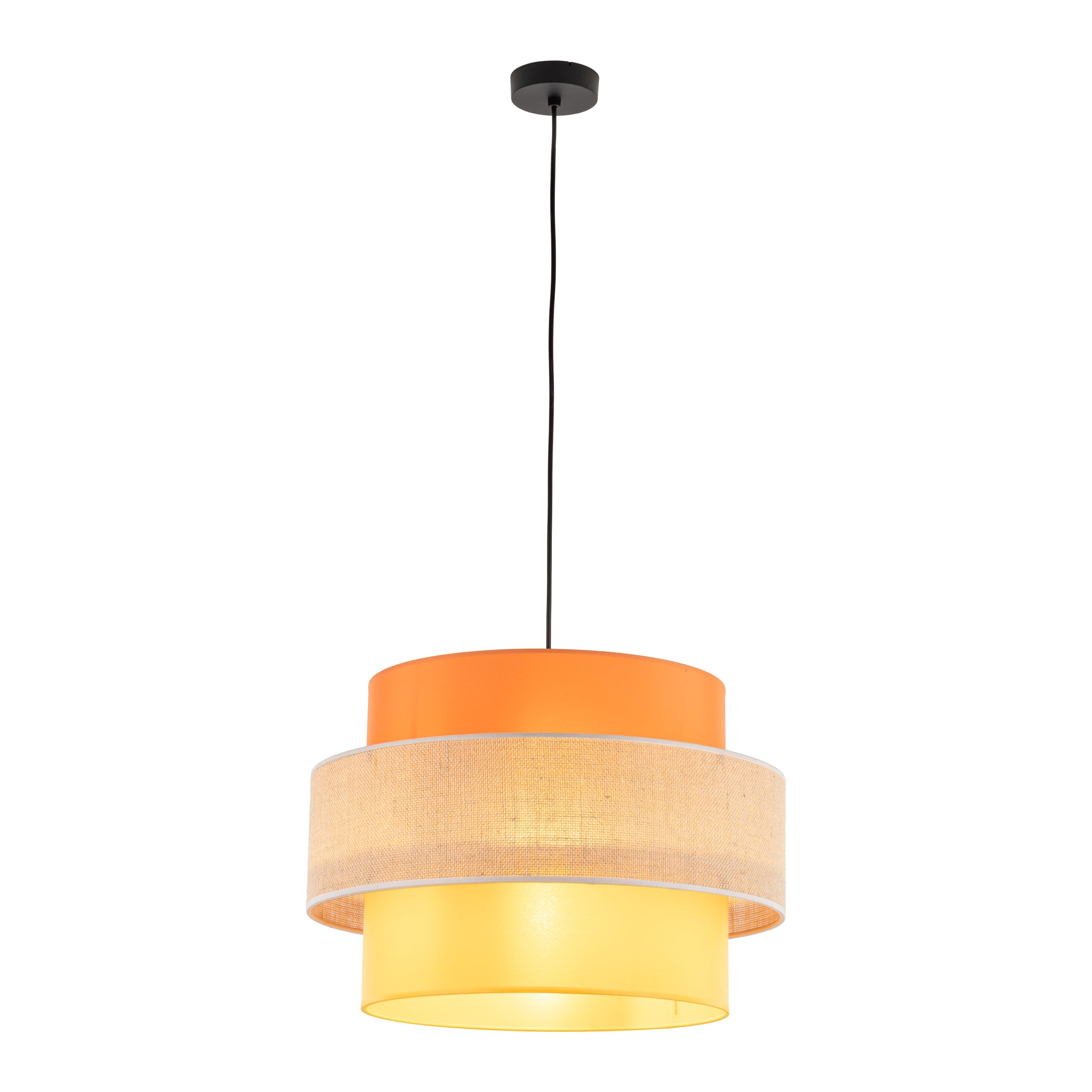 TRIO Jute Mid-Century Boho Large Pendant Light