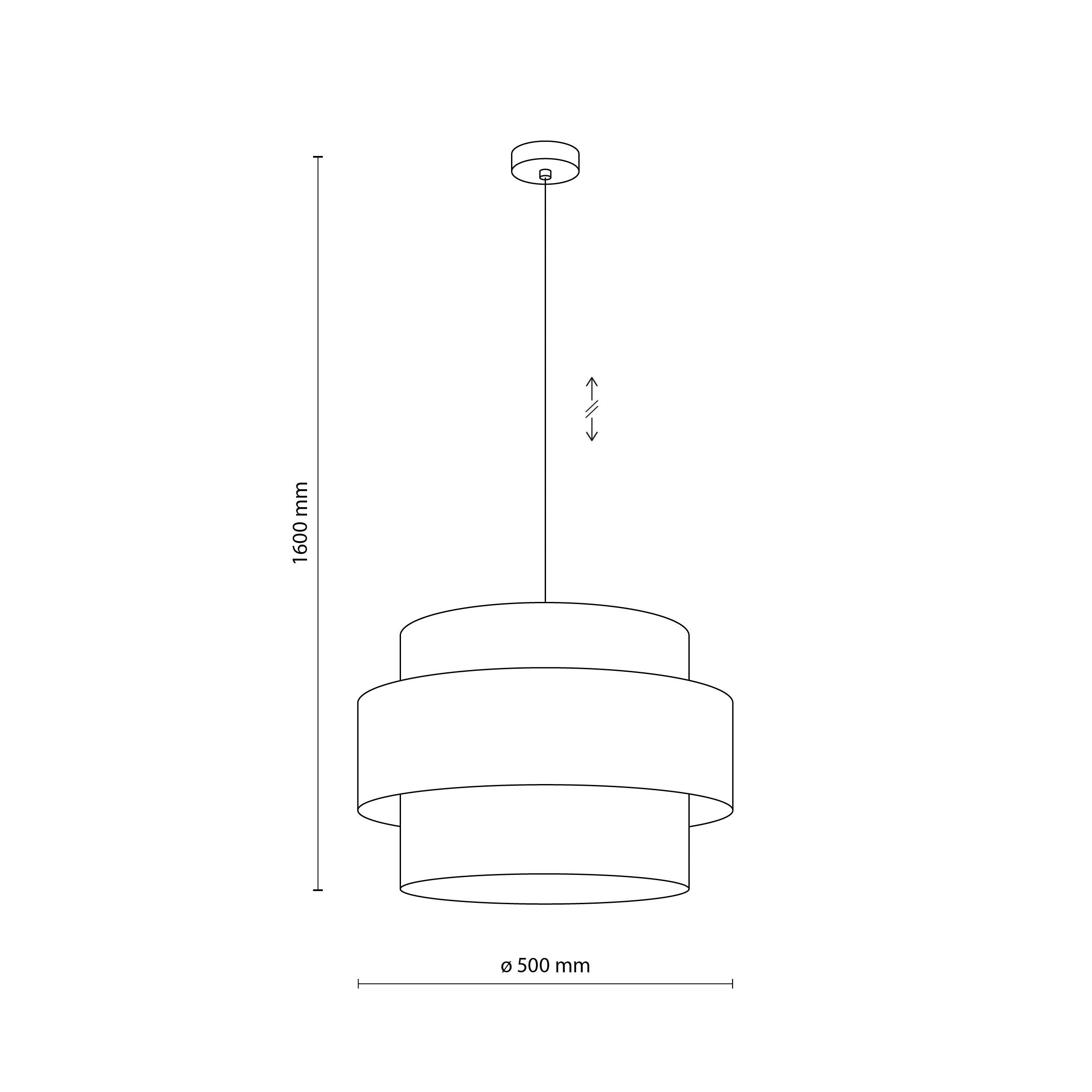 TRIO Jute Mid-Century Boho Large Pendant Light