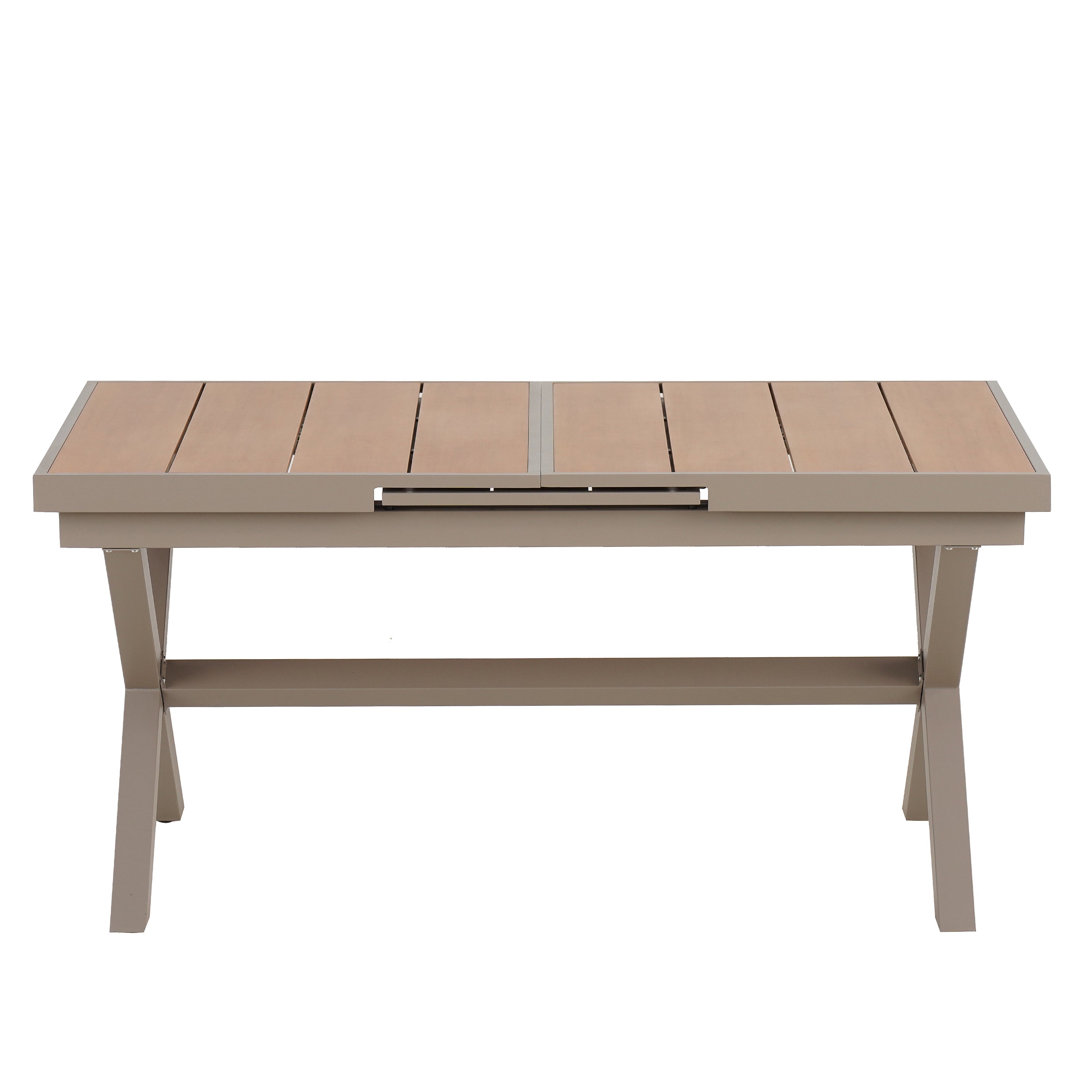 Flexible Outdoor Dining Set with Extendable Table and Six Chairs