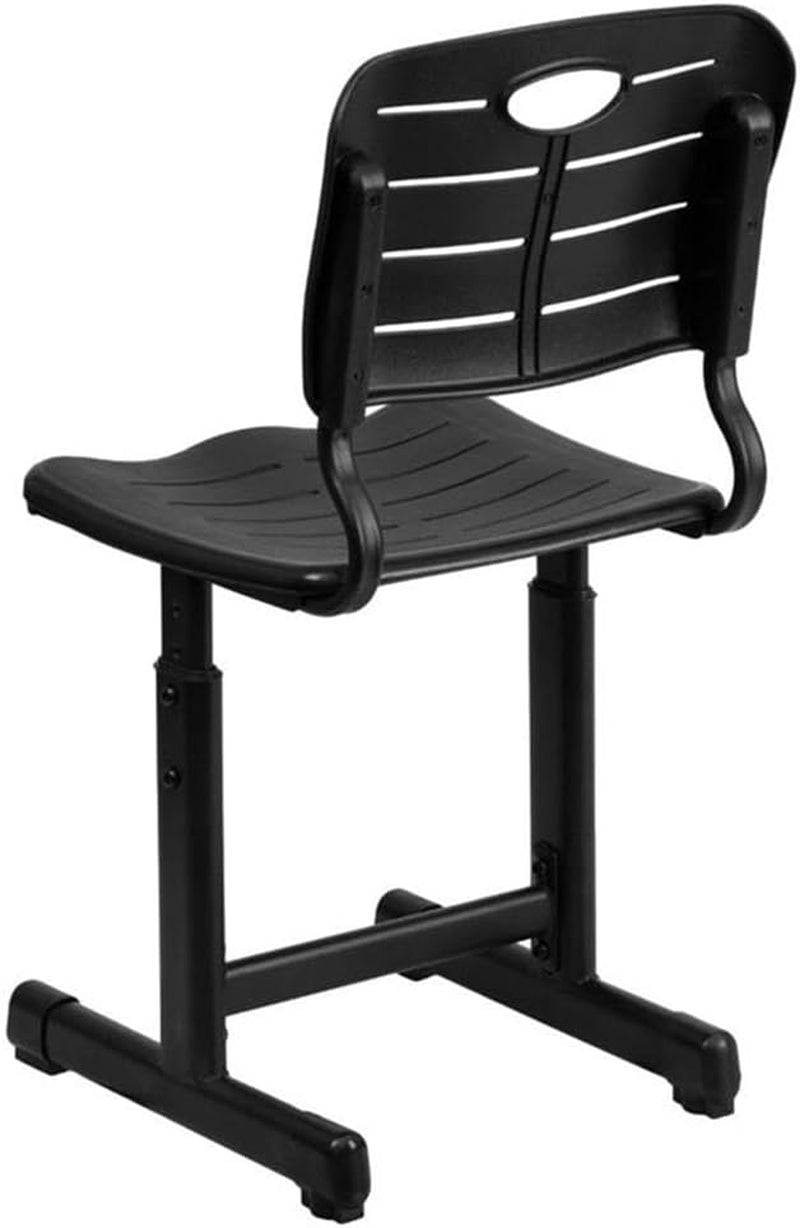 Adjustable Height Black Classroom Chair With Pedestal Frame