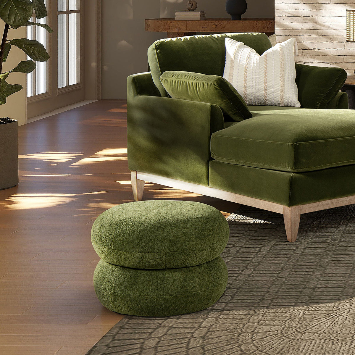 Nest - Low Round Upholstered Ottoman