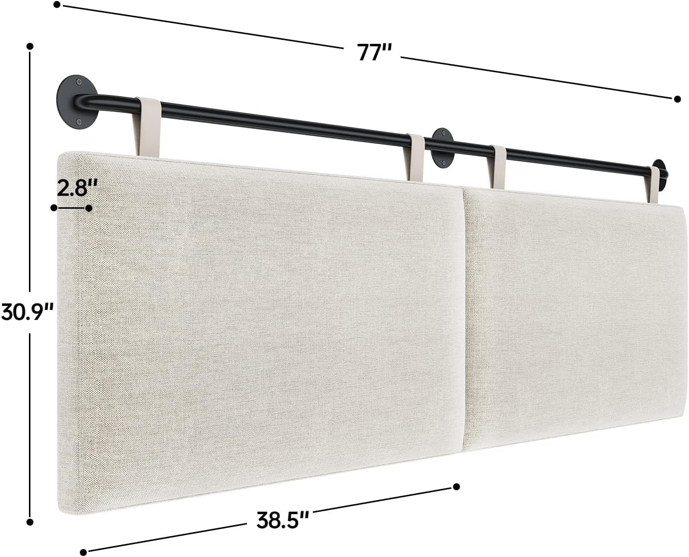 Adjustable Wall Mounted King Size Headboard with Tufting
