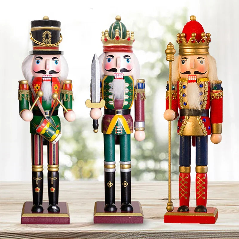 Hand-Painted Wooden Nutcracker Soldier Figurines (3PCS)-1