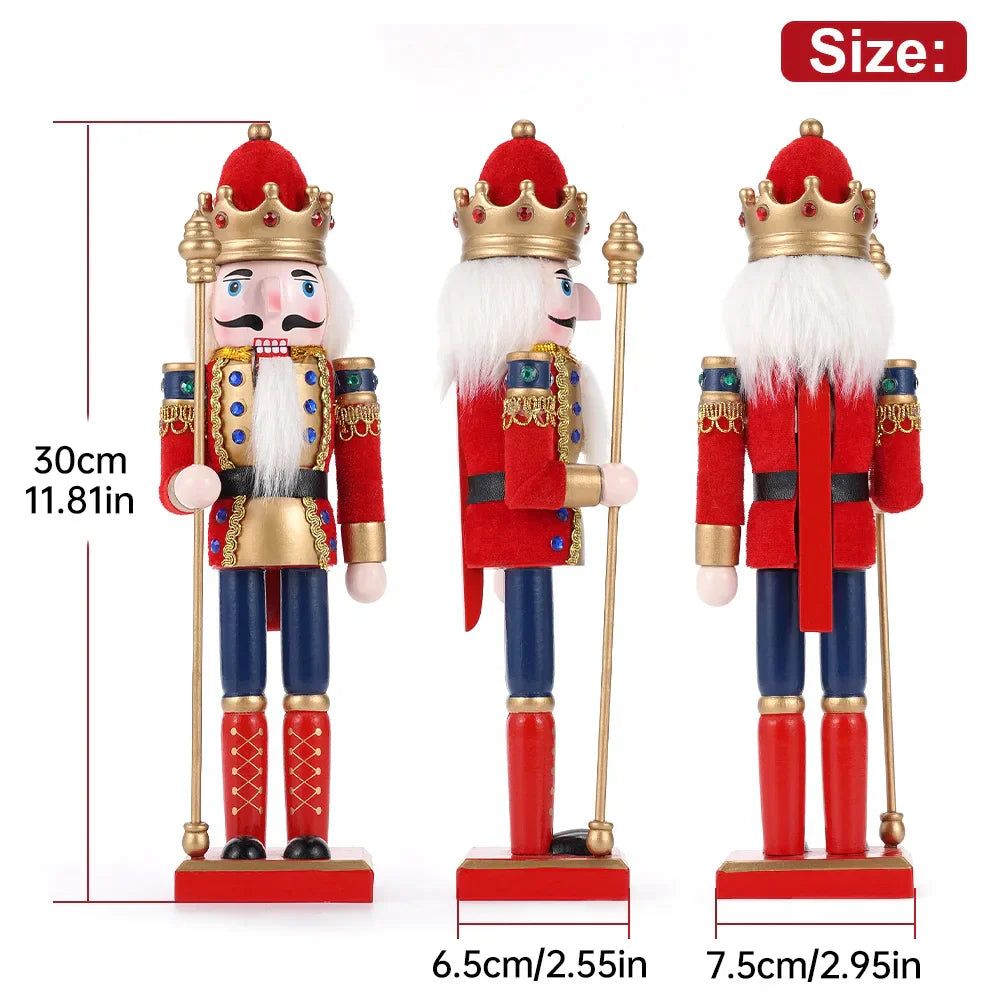 Hand-Painted Wooden Nutcracker Soldier Figurines (3PCS)-4