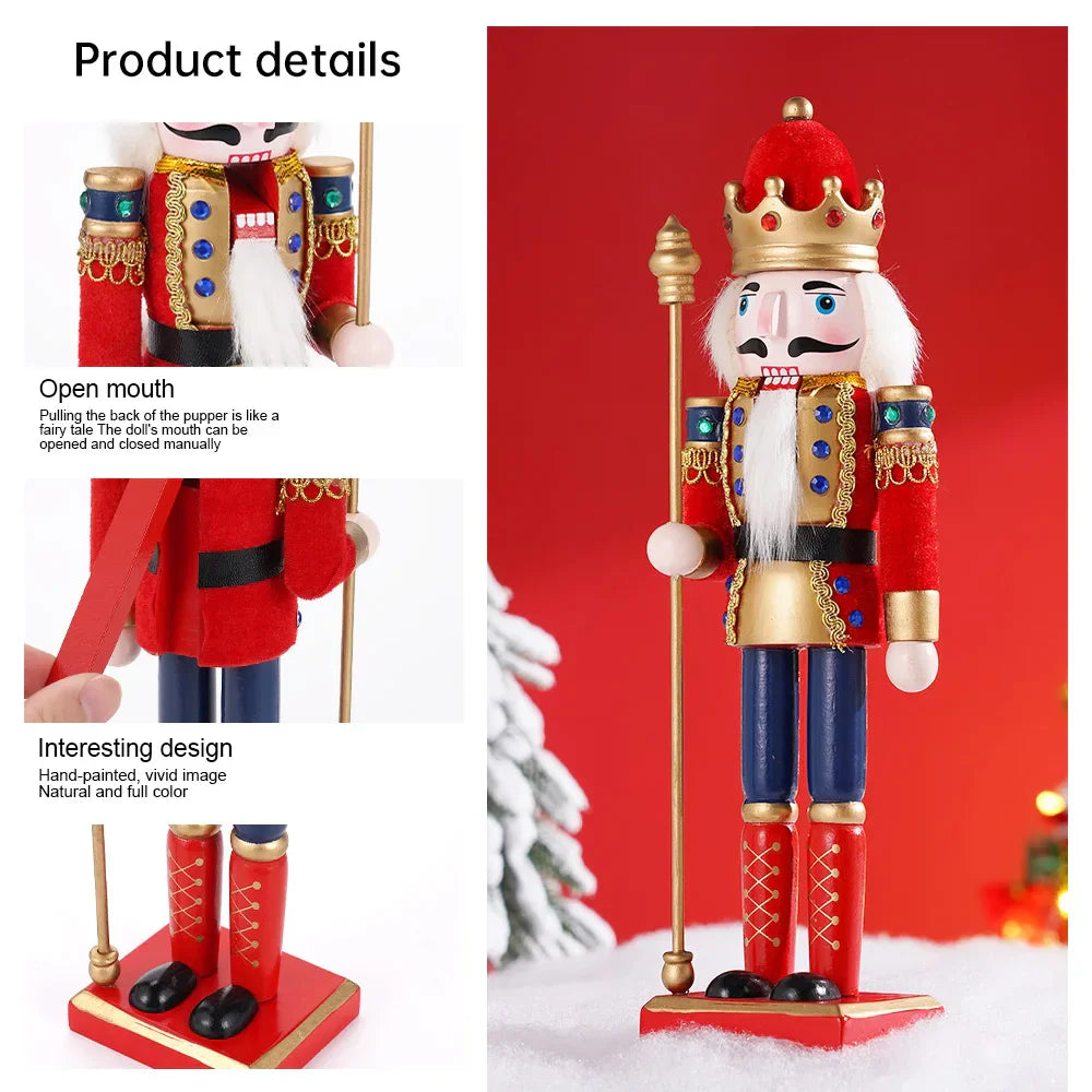 Hand-Painted Wooden Nutcracker Soldier Figurines (3PCS)-3
