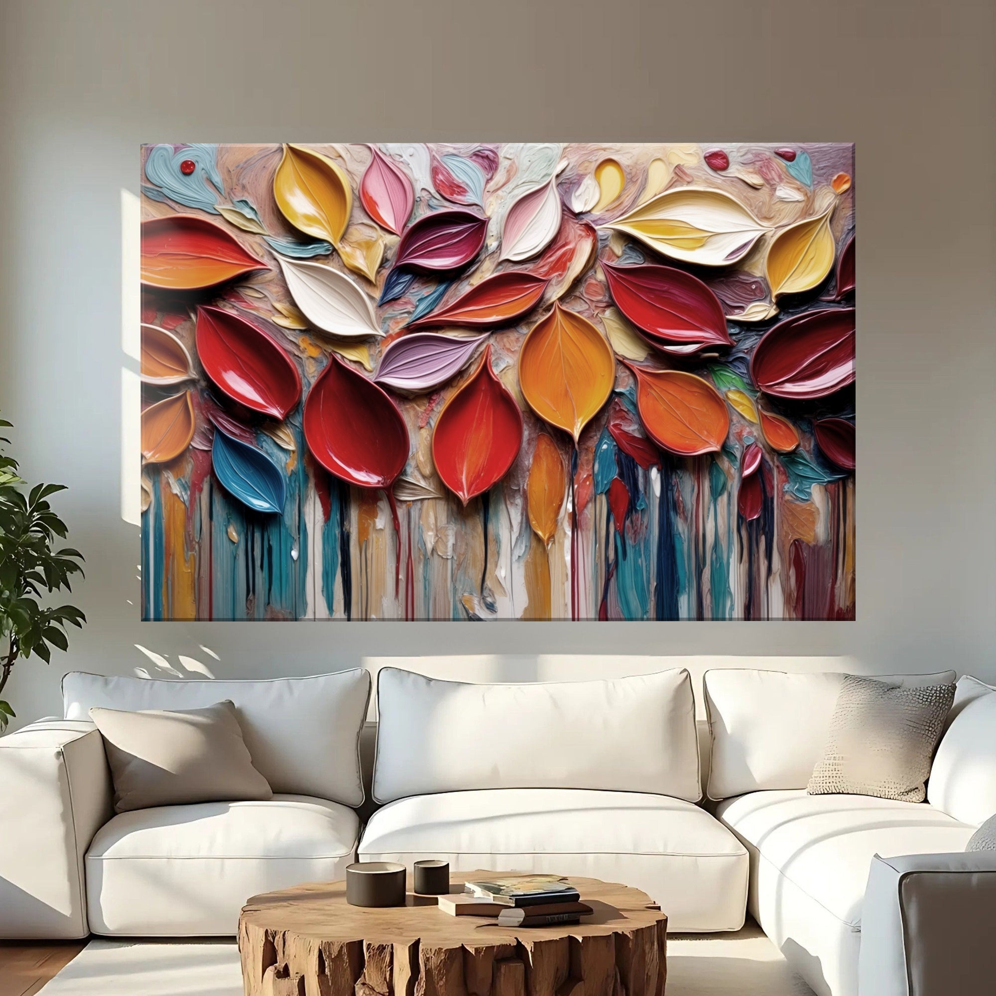 Autumn Rain Impasto Wall Art