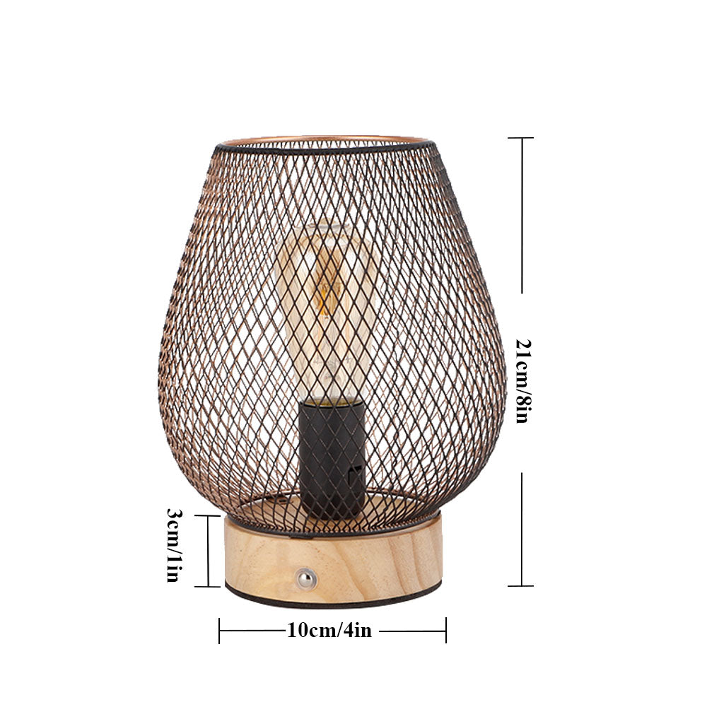 JHY DESIGN's 8"H Touch Adjustable Table Lamp(Bronze Egg, Wooden Base)-3