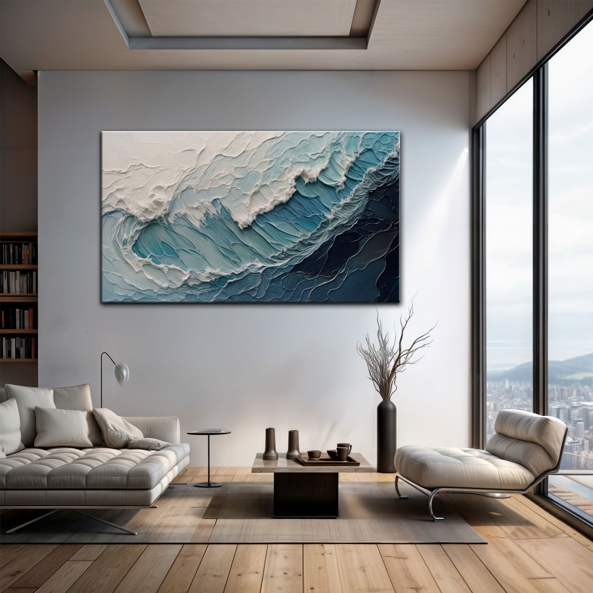 Ocean's Embrace Seascape Impasto Wall Art