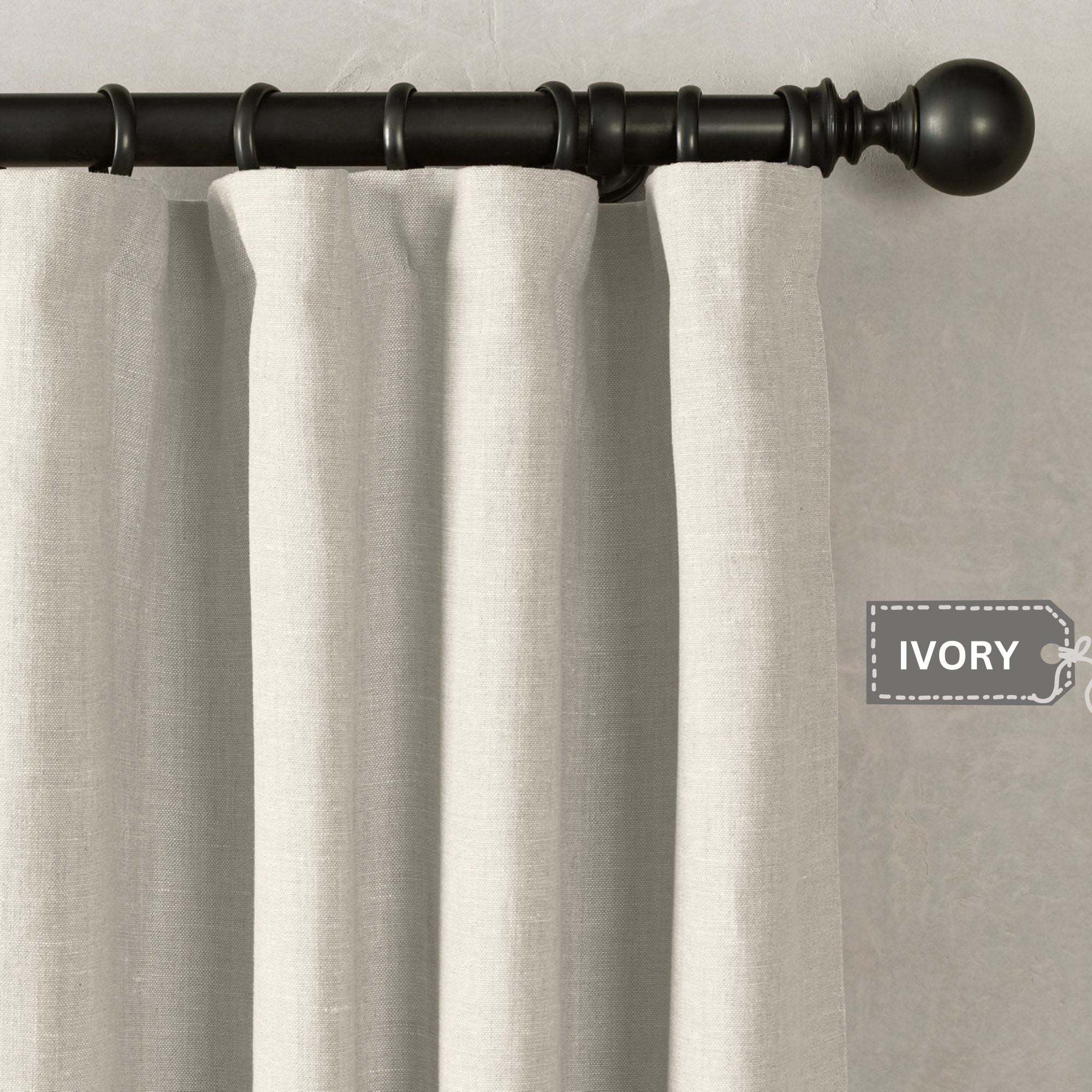 Heavyweight Belgian Linen Curtains - 290gsm Flax Linen - Rod Pocket, Grommet, Tab Top & More - Standard Sizes & Made to Measure in the UK-4