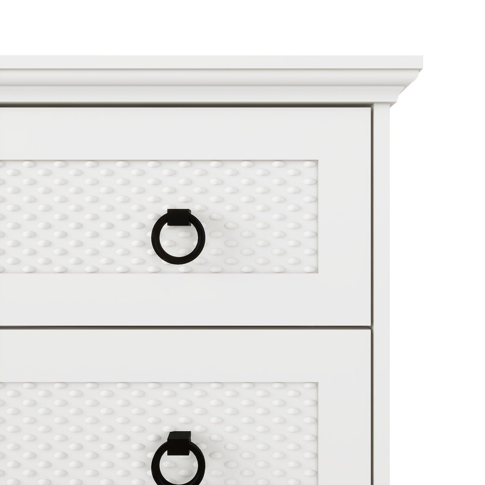 Modern 5-Drawer Dresser – 31.5" Wide Farmhouse Chest for Bedroom, Living Room, Entryway – White Tall Storage Cabinet - PRHOMZ