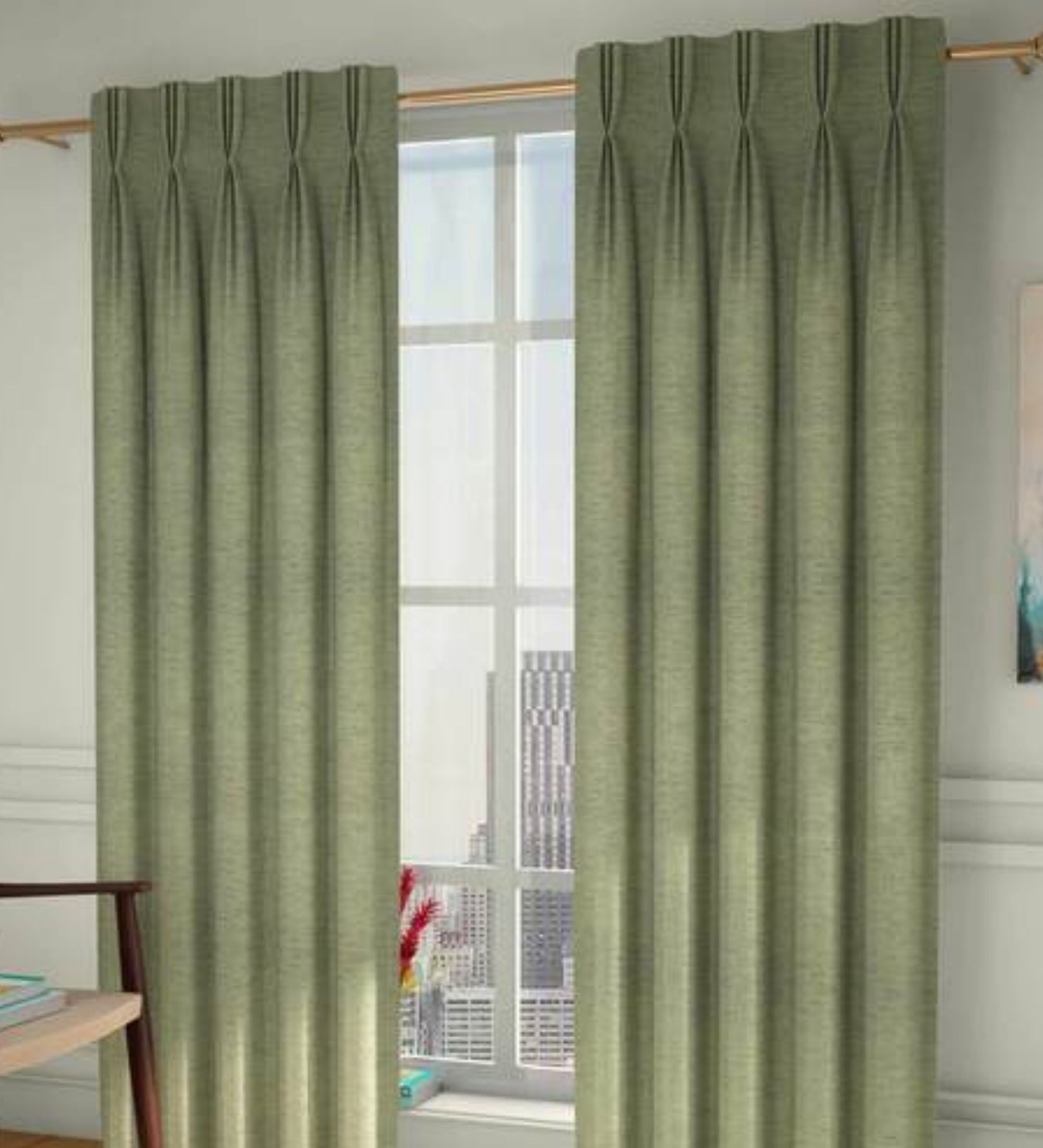 Organic Cotton Curtains | Triple Pinch Pleated | Standard & Made to Measure | Thermal Blackout-1