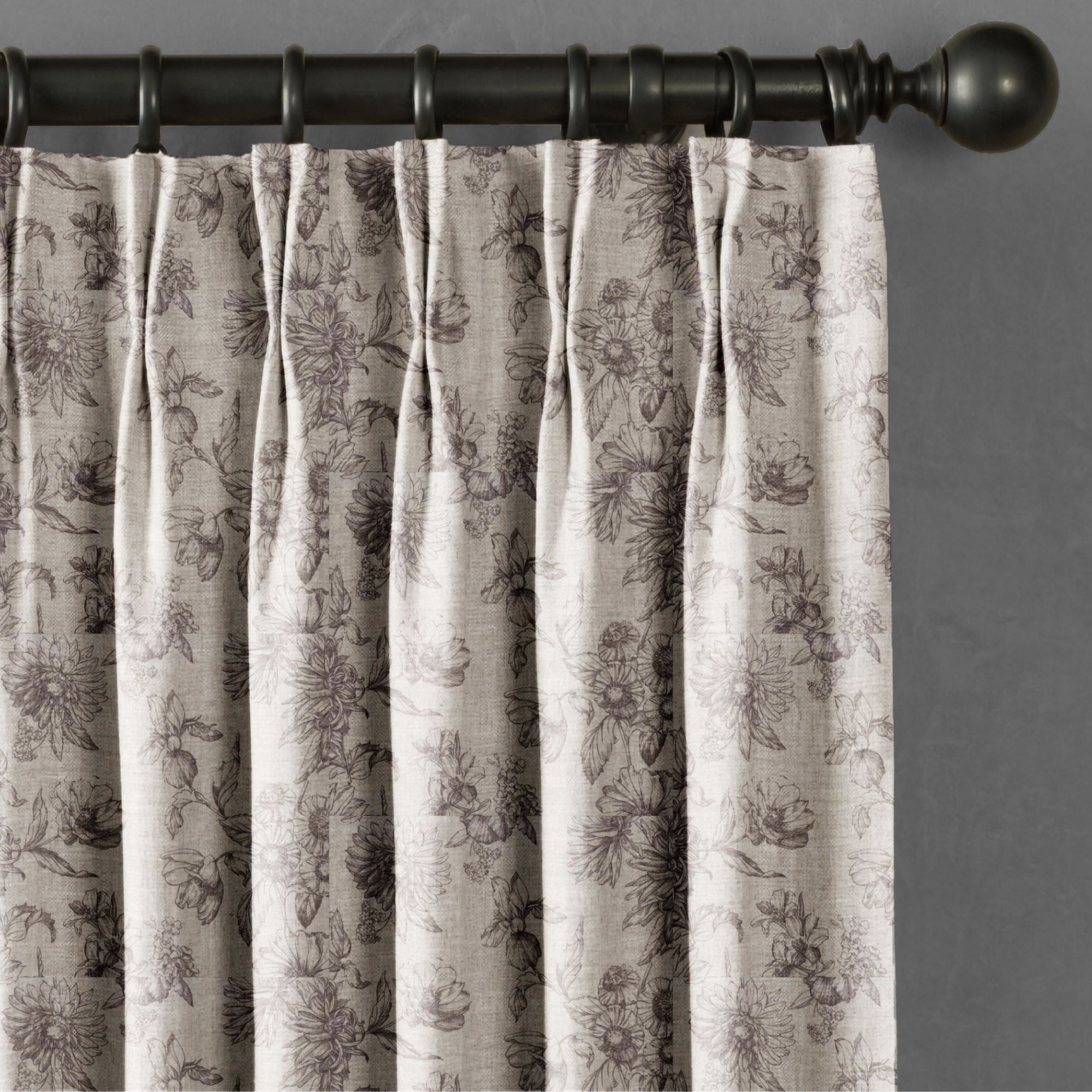 Luxury Heavy Linen Curtains | Custom Size & Lining Options | Pinch Pleat, French Pleat & Triple Pleat Styles | 280gsm Thick Linen | Neutral Printed | Single or Pair-0