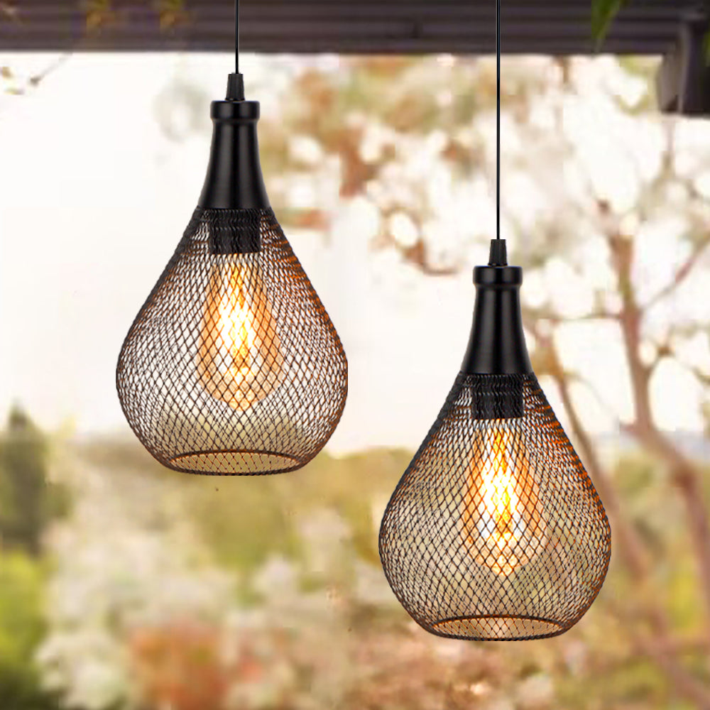 JHY DESIGN 2-Pack Hanging Lamps: Battery-Powered, Cordless, 6-Hr Timer, Teardrop (Indoor/Outdoor)-0