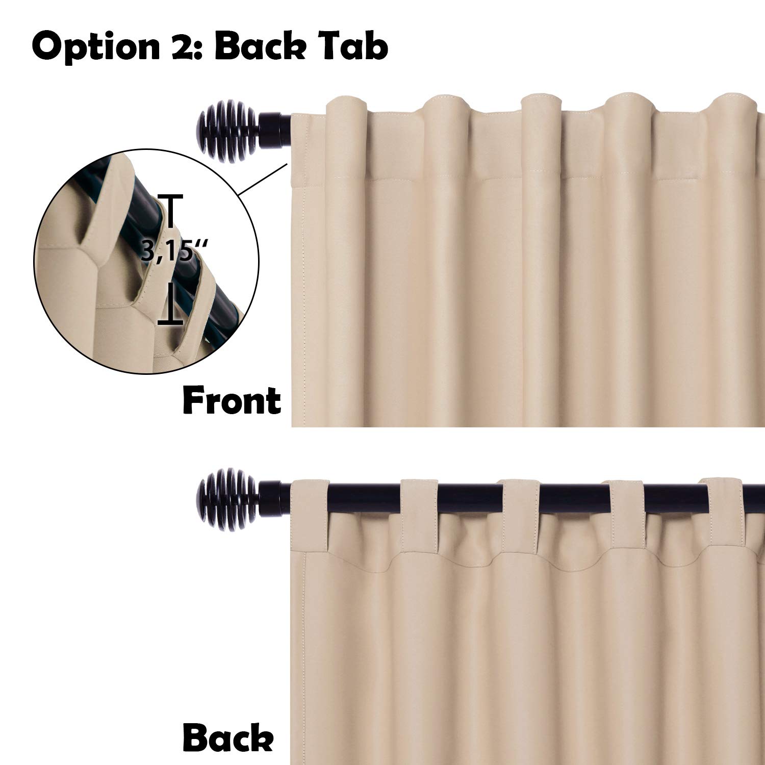 DWCN 1 Panel Wide Width Blackout Curtain, Room Divider Curtains-4