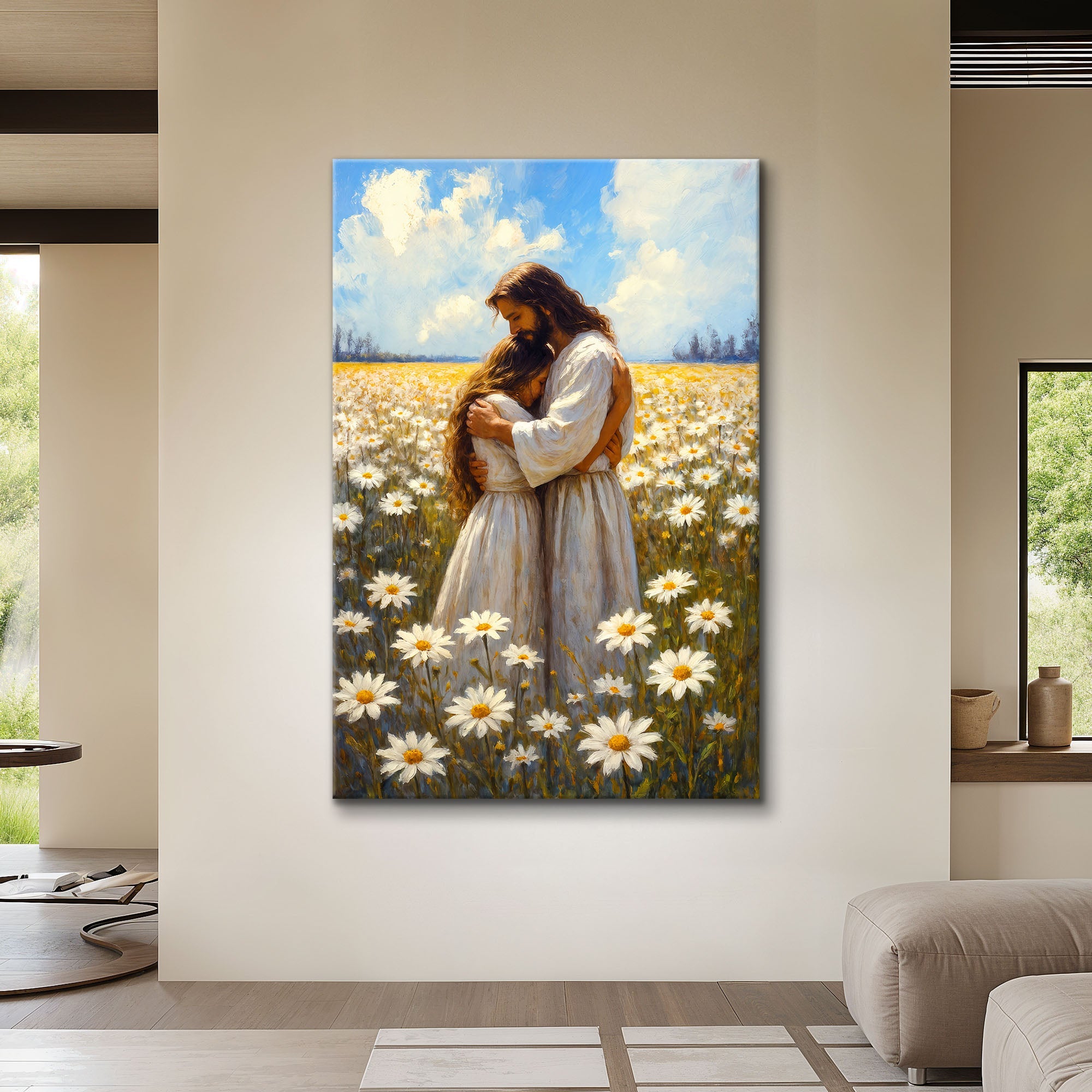 Jesus Hugging Woman Faith Wall Art II