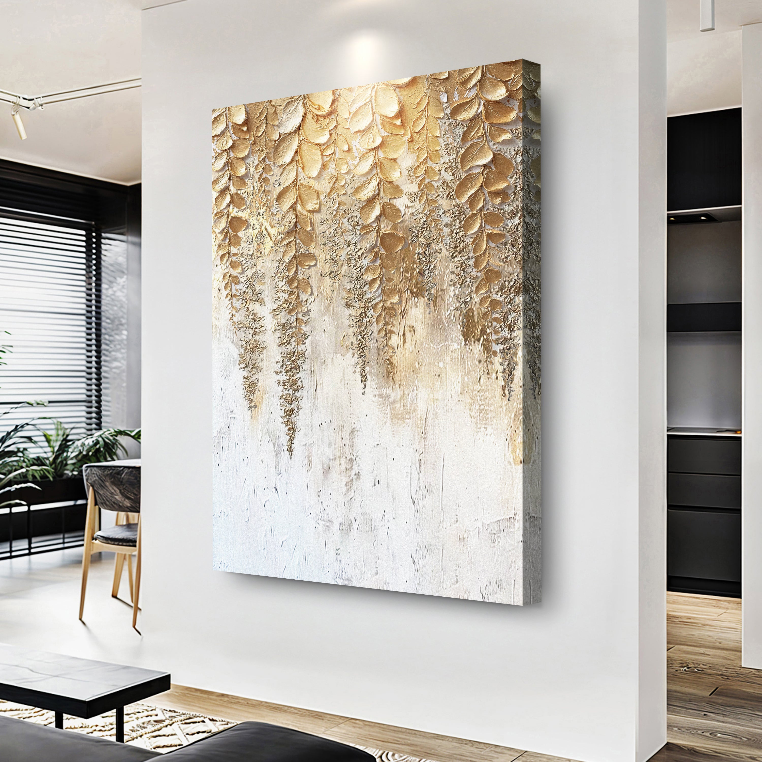 Golden Wisteria Wall Art