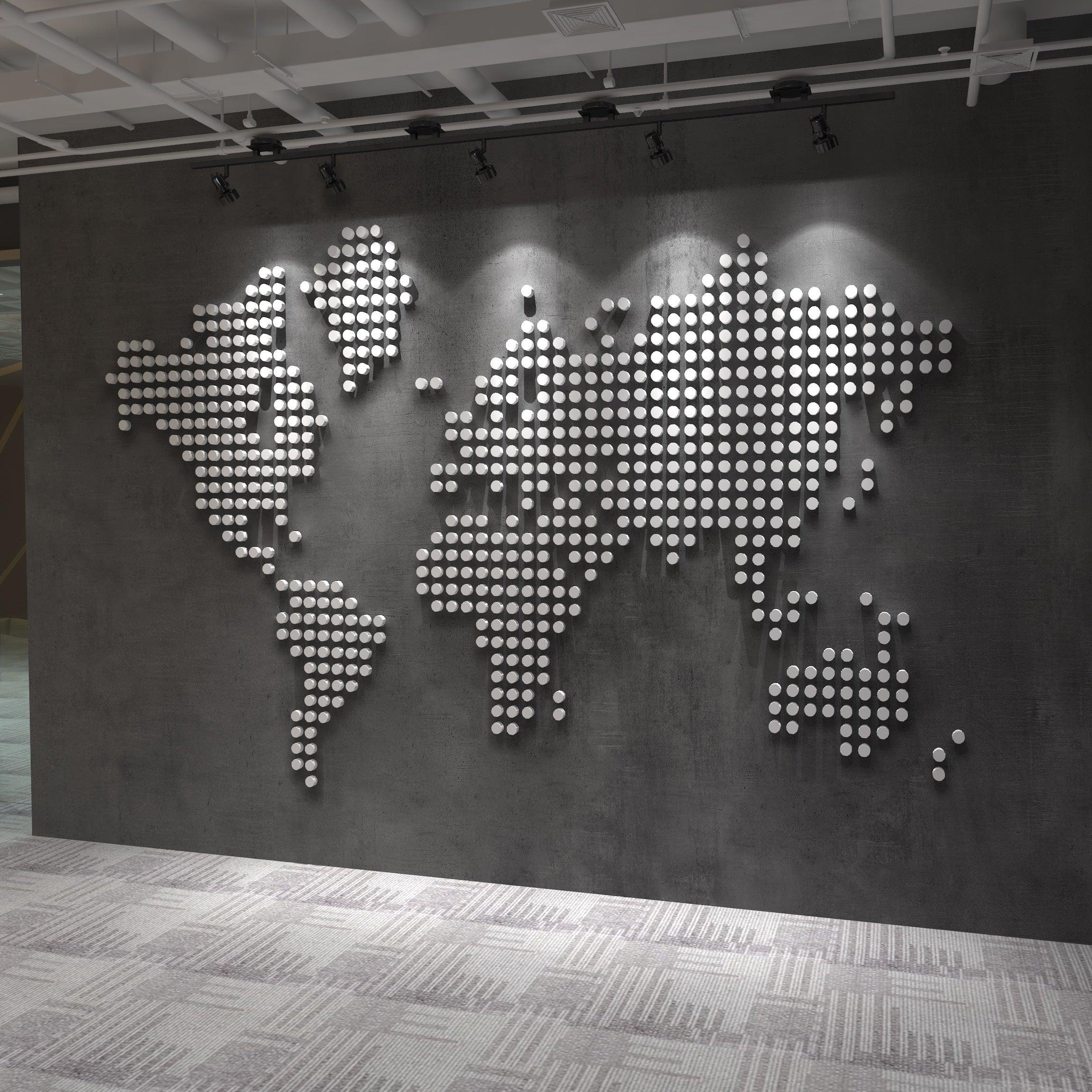 World Map 3D Dots Wall Decor - PRHOMZ